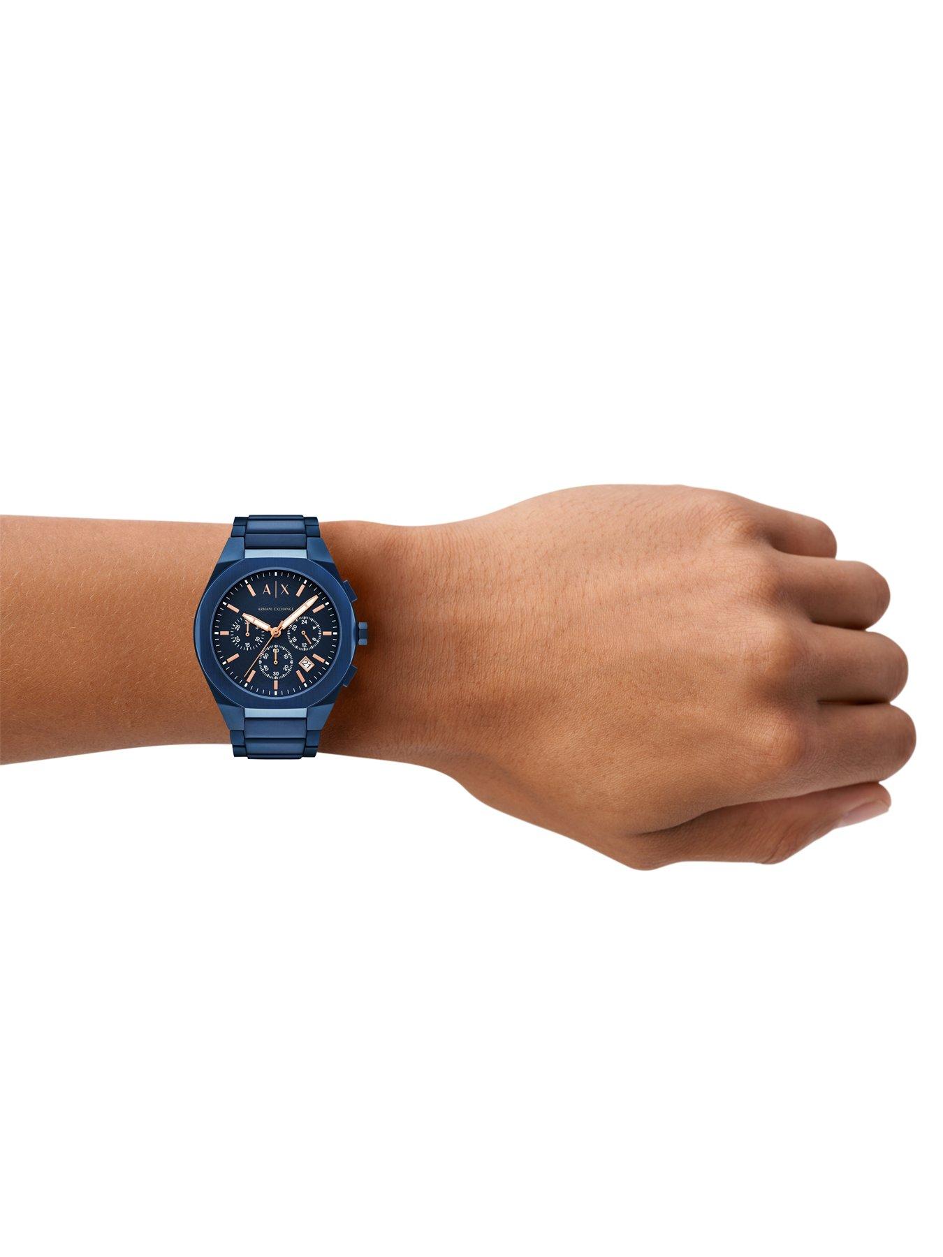 Image 3 of 6 of Armani Exchange Men's Sync Chronograph Stainless Steel Watch, Ax4189 - Blue