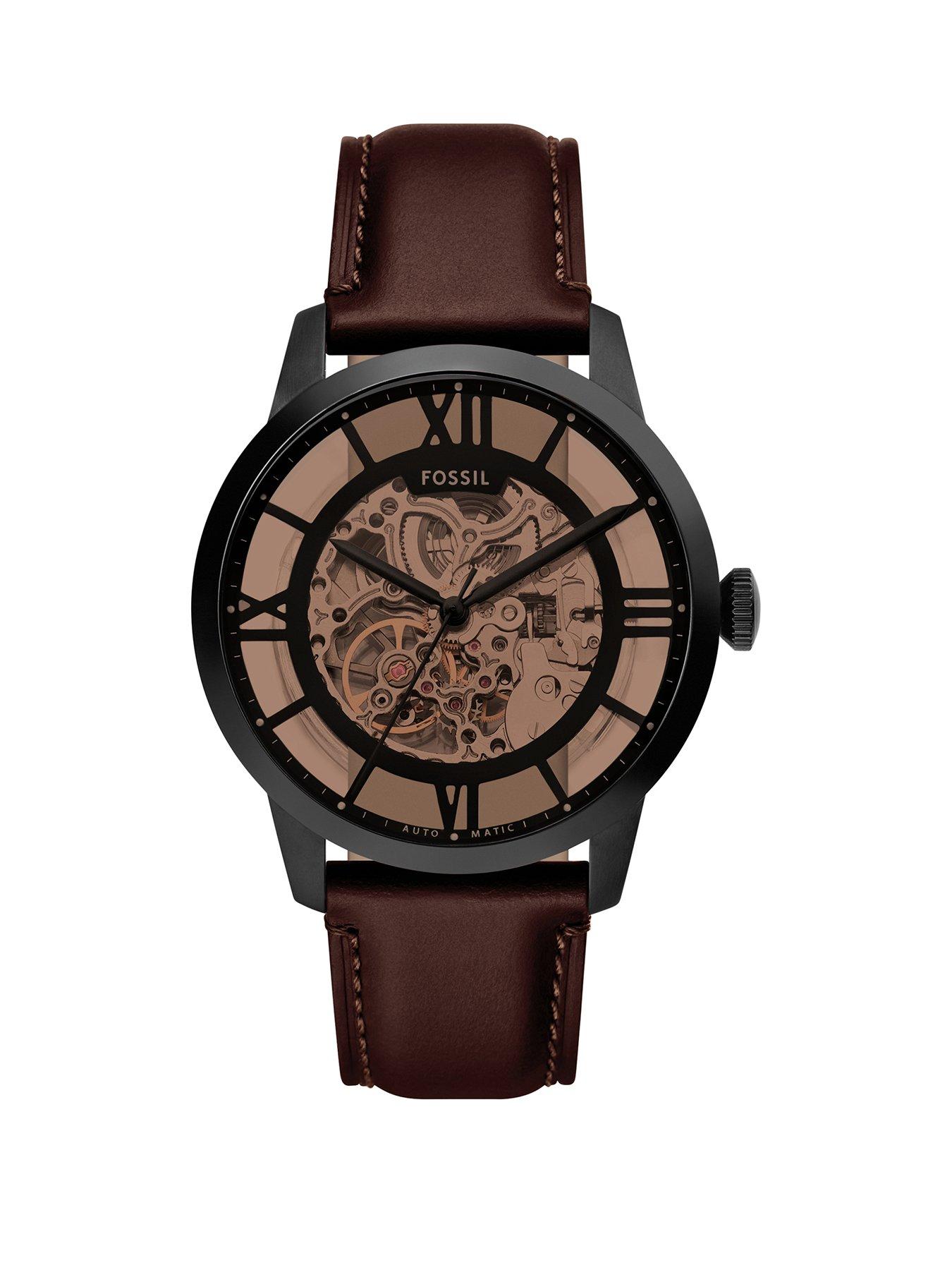 Image 1 of 6 of Fossil Men's Townsman Automatic, Dark Brown Leather Watch, ME3098