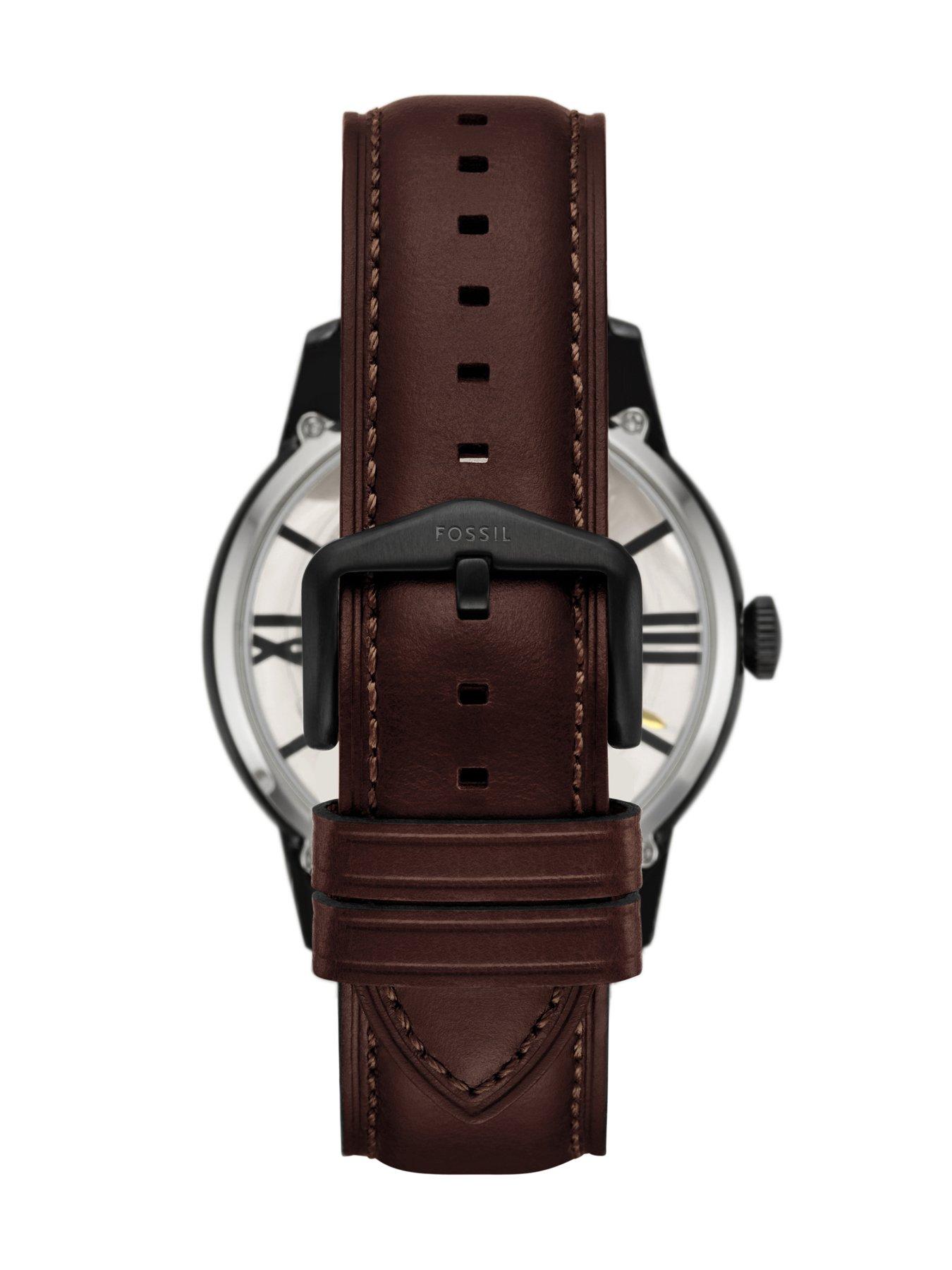 Image 3 of 6 of Fossil Men's Townsman Automatic, Dark Brown Leather Watch, ME3098