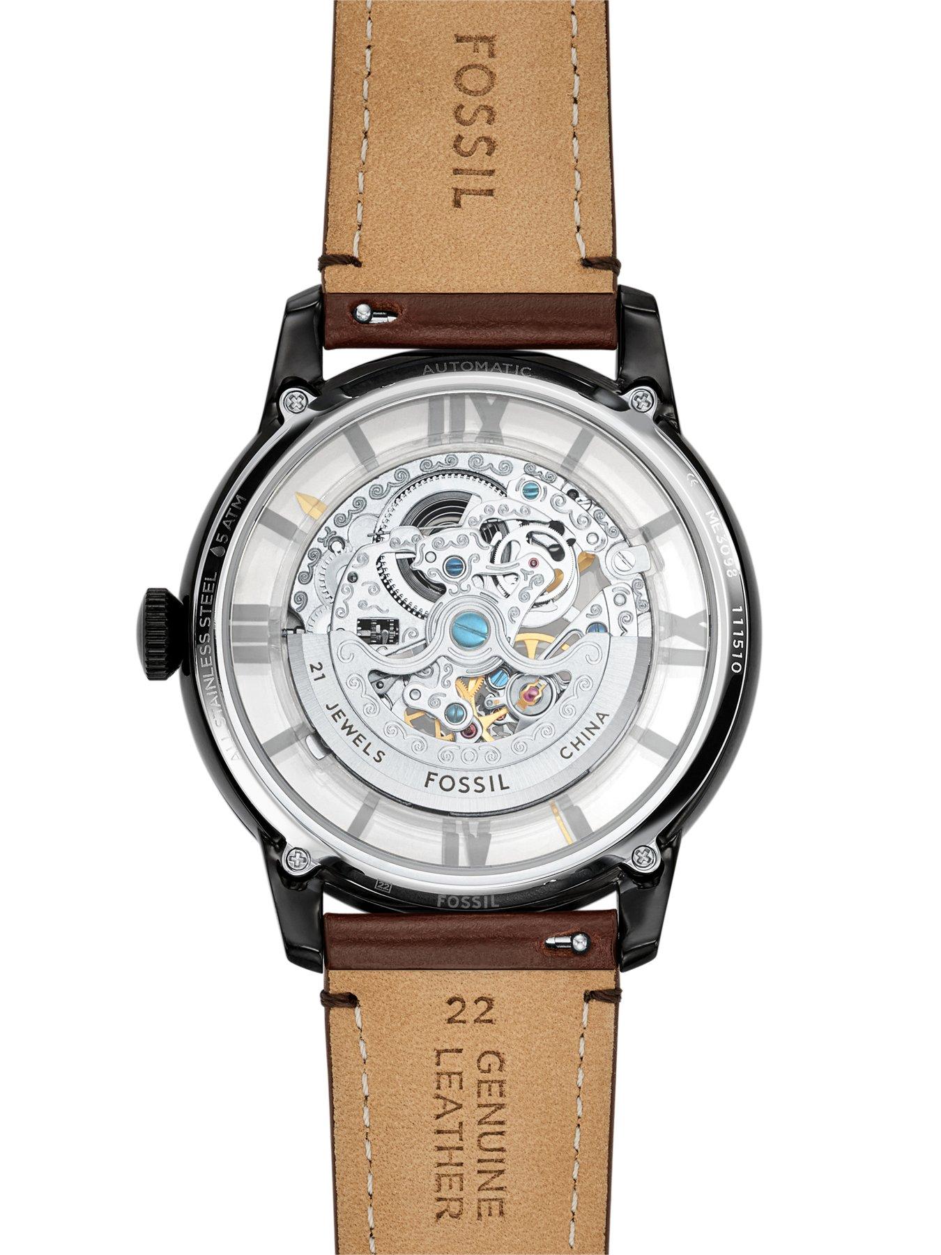 Image 5 of 6 of Fossil Men's Townsman Automatic, Dark Brown Leather Watch, ME3098