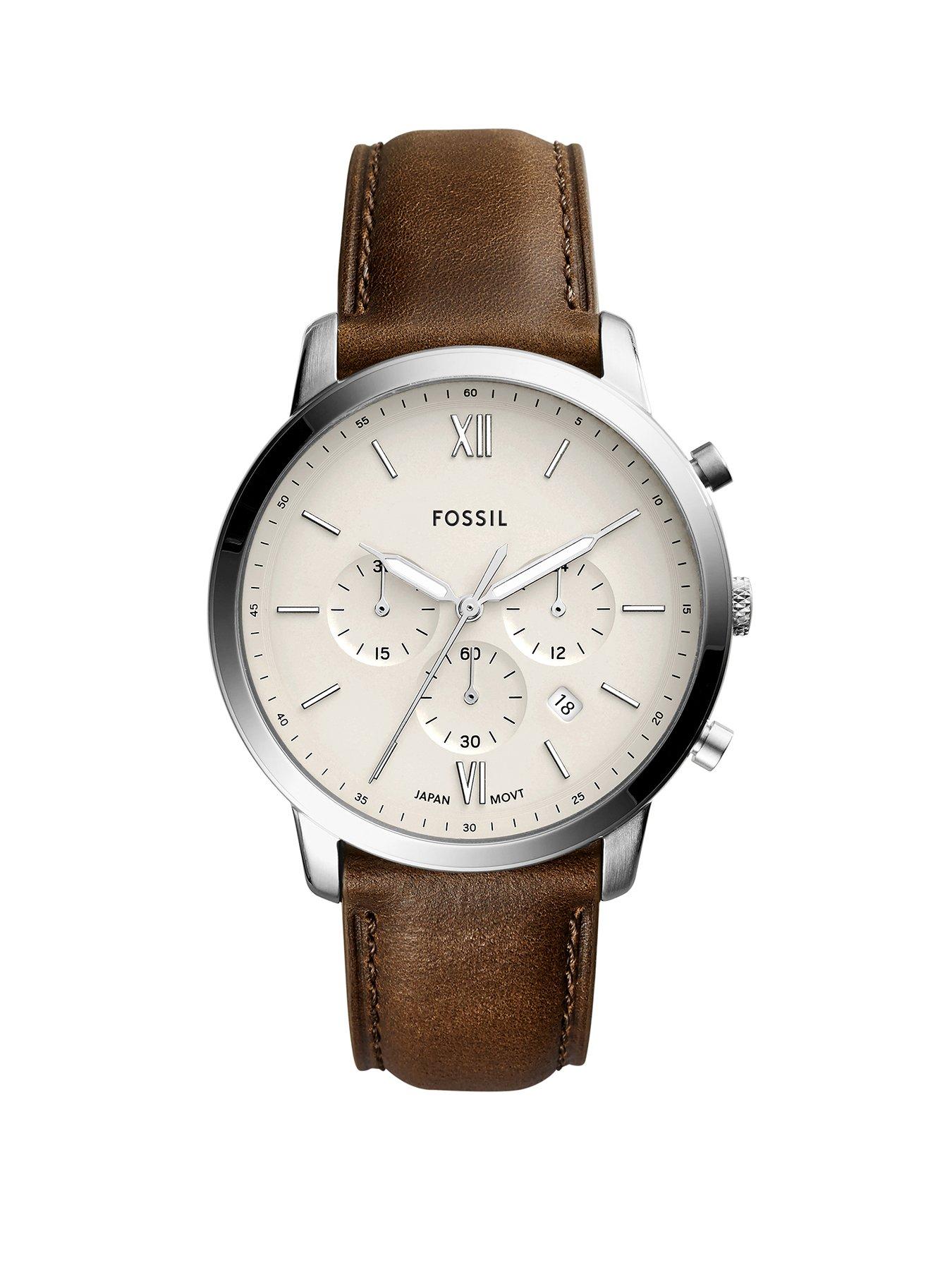 Fossil Men's Neutra Chronograph Brown Leather Watch, FS5380