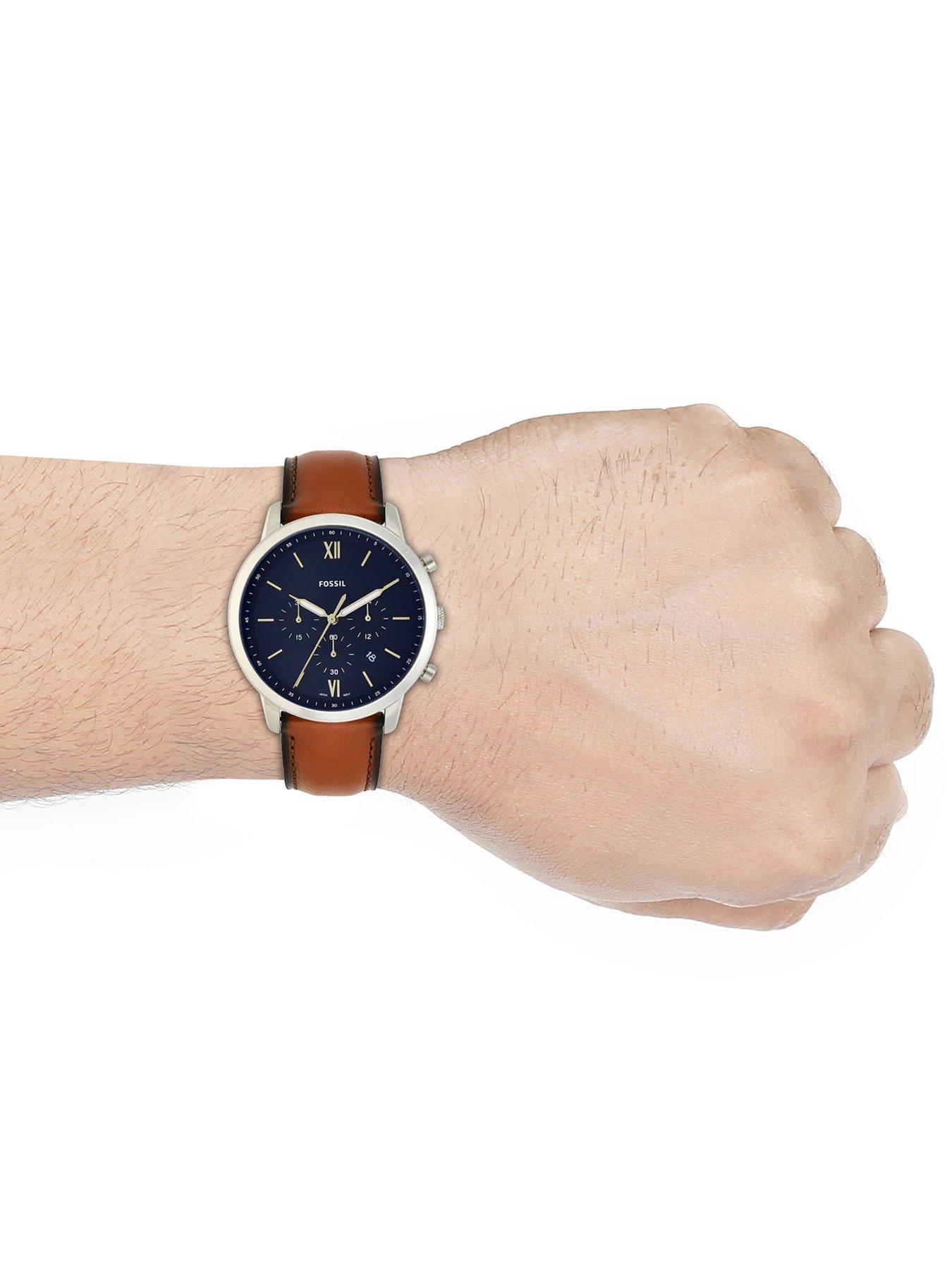 Fossil Men's Neutra Chronograph Brown Leather Watch, FS5453 | Very