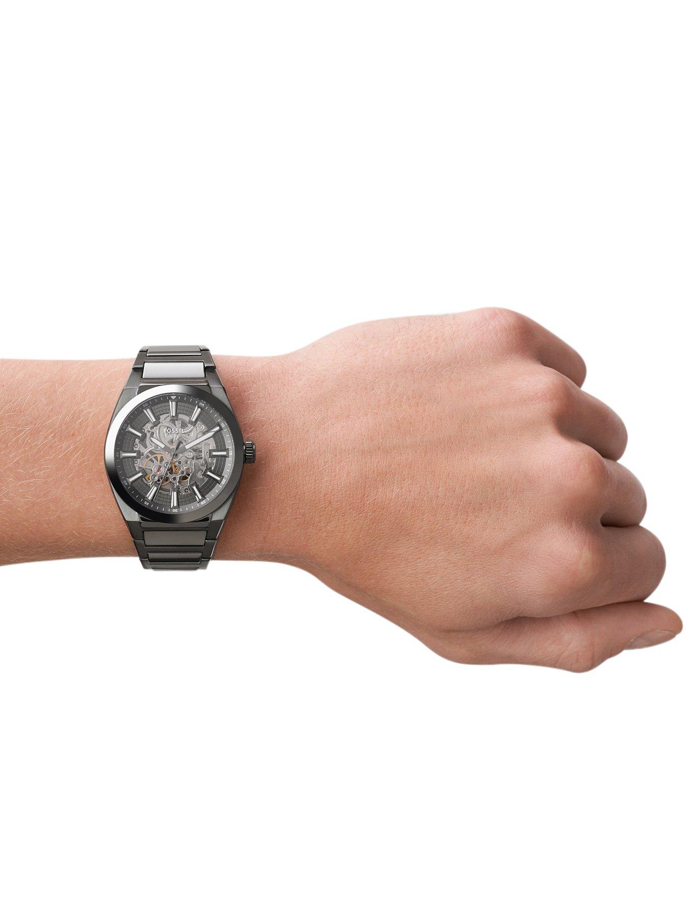 Image 4 of 5 of Fossil Men's Everett Automatic, Smoke-Tone Stainless Steel Watch, ME3206
