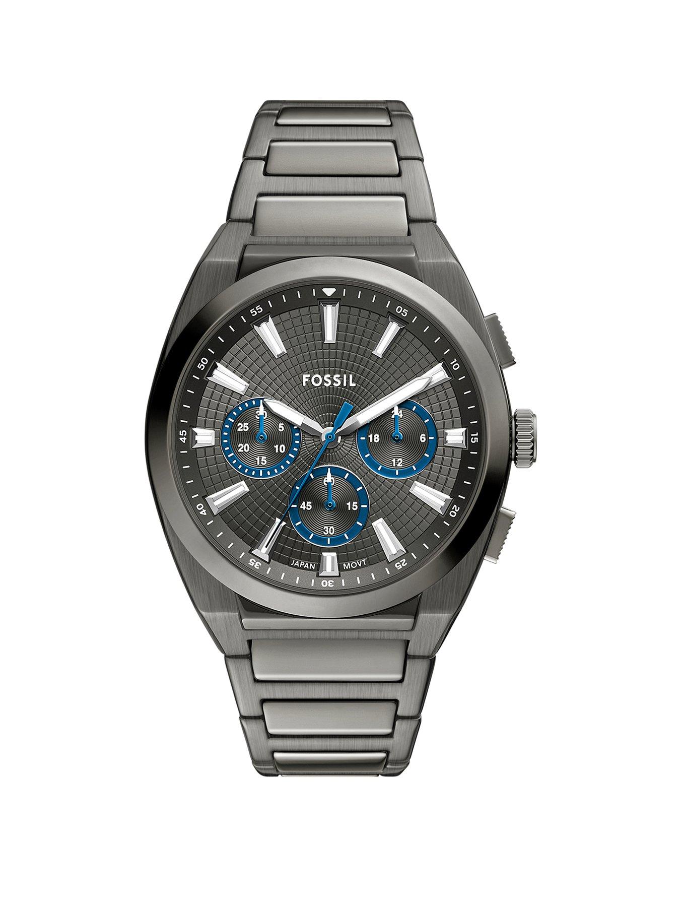 Fossil Men's Everett Chronograph, Gunmetal Stainless Steel Watch ...
