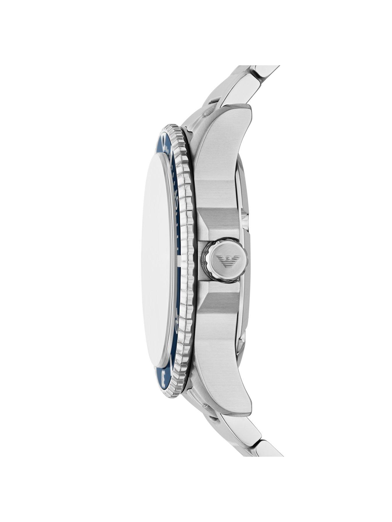 Image 3 of 6 of Emporio Armani Men's World Explorer Solar-Powered 3-Hand Stainless Steel Watch, Ar11697 - Silver