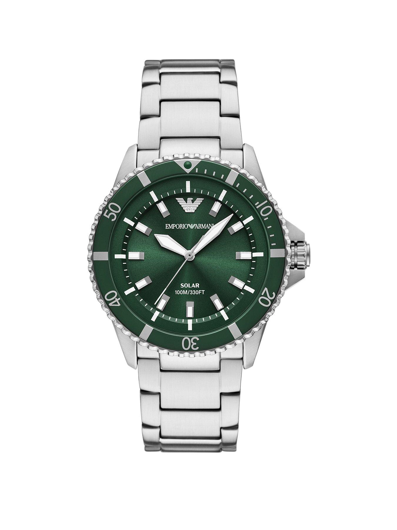 Emporio Armani Men's World Explorer Solar-Powered 3-Hand Stainless Steel Watch Ar11698