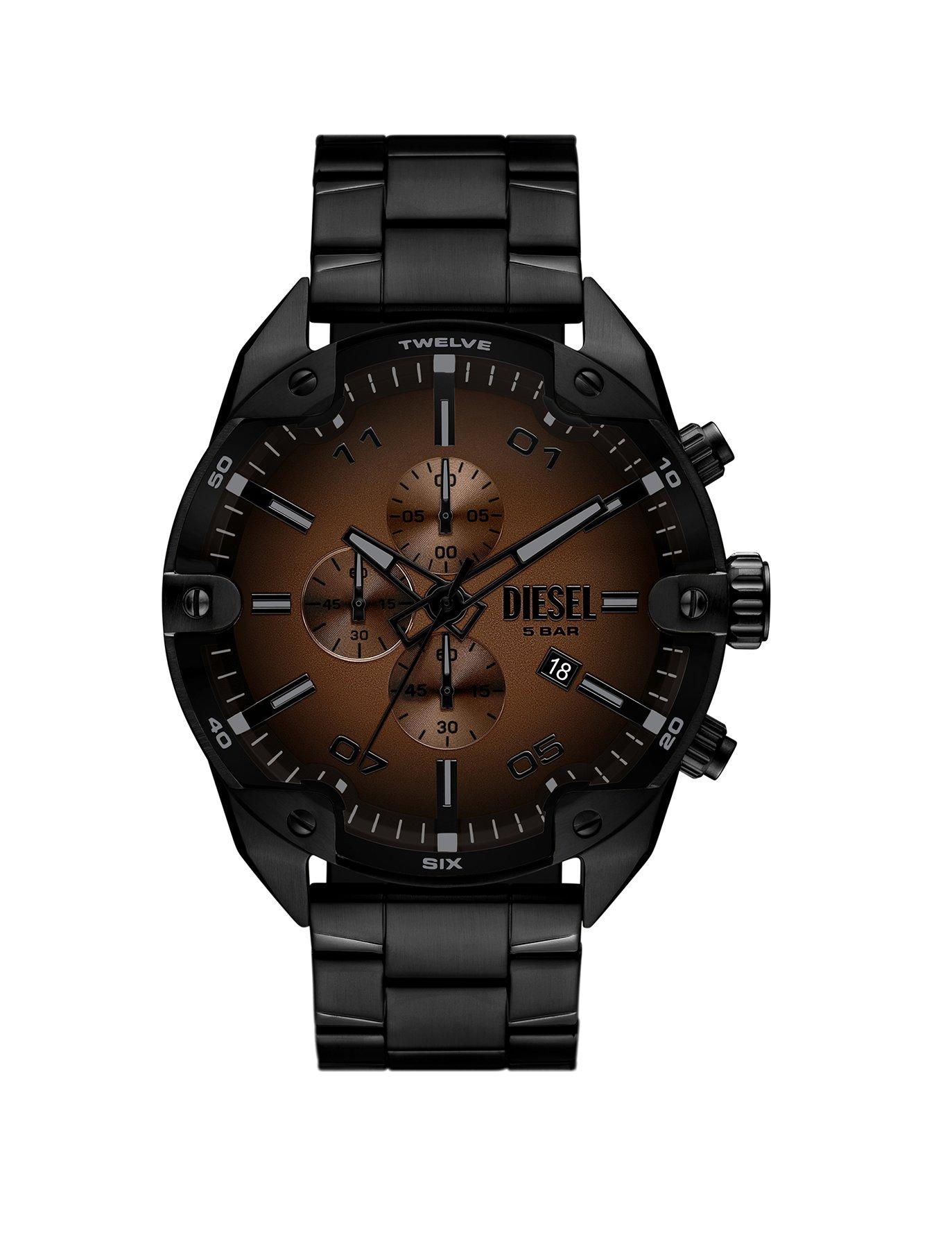 Diesel Men's Spiked Chronograph Stainless Steel Watch Dz4691 - Black