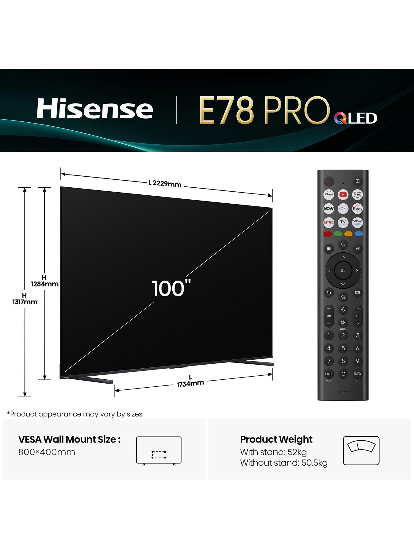 Image 7 of 8 of Hisense E78Q PRO 100" 4K 144Hz QLED Smart AI TV with Freely- 100E78QTUK PRO
