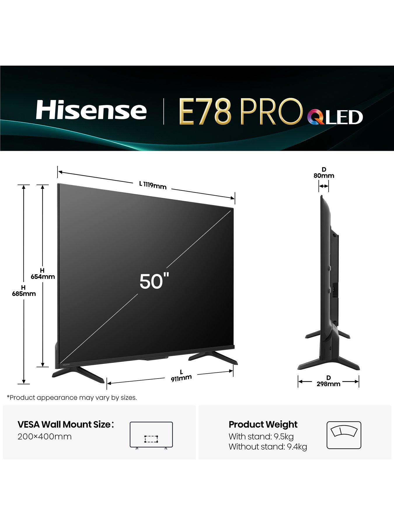 Image 7 of 8 of Hisense E78Q PRO 50" 4K 144Hz QLED Smart AI TV with Freely- 50E78QTUK PRO