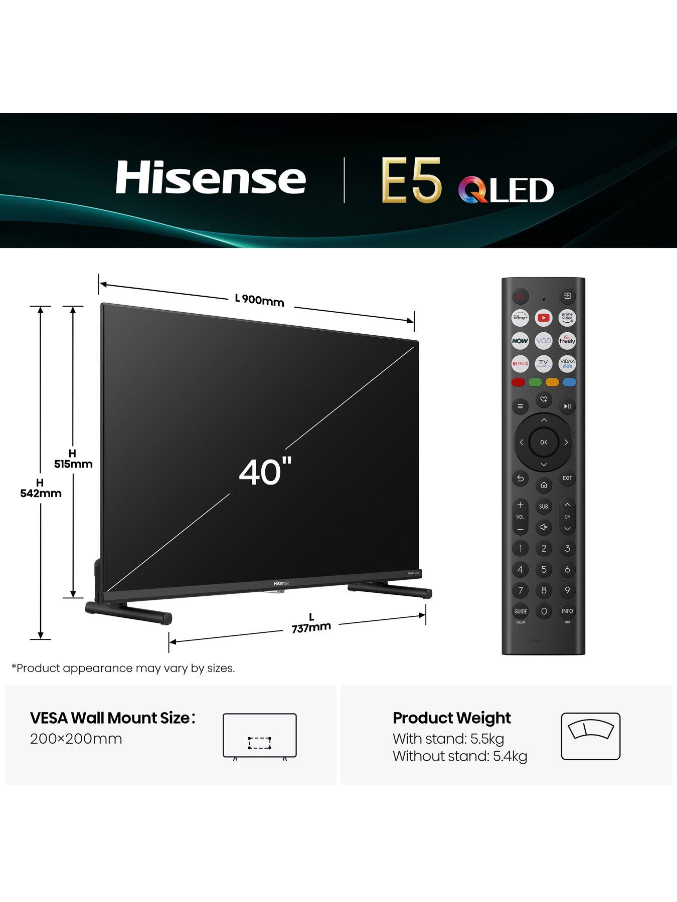 Image 6 of 7 of Hisense E5Q 40" 4K QLED FHD Smart TV with Freely- 40E5QTUK