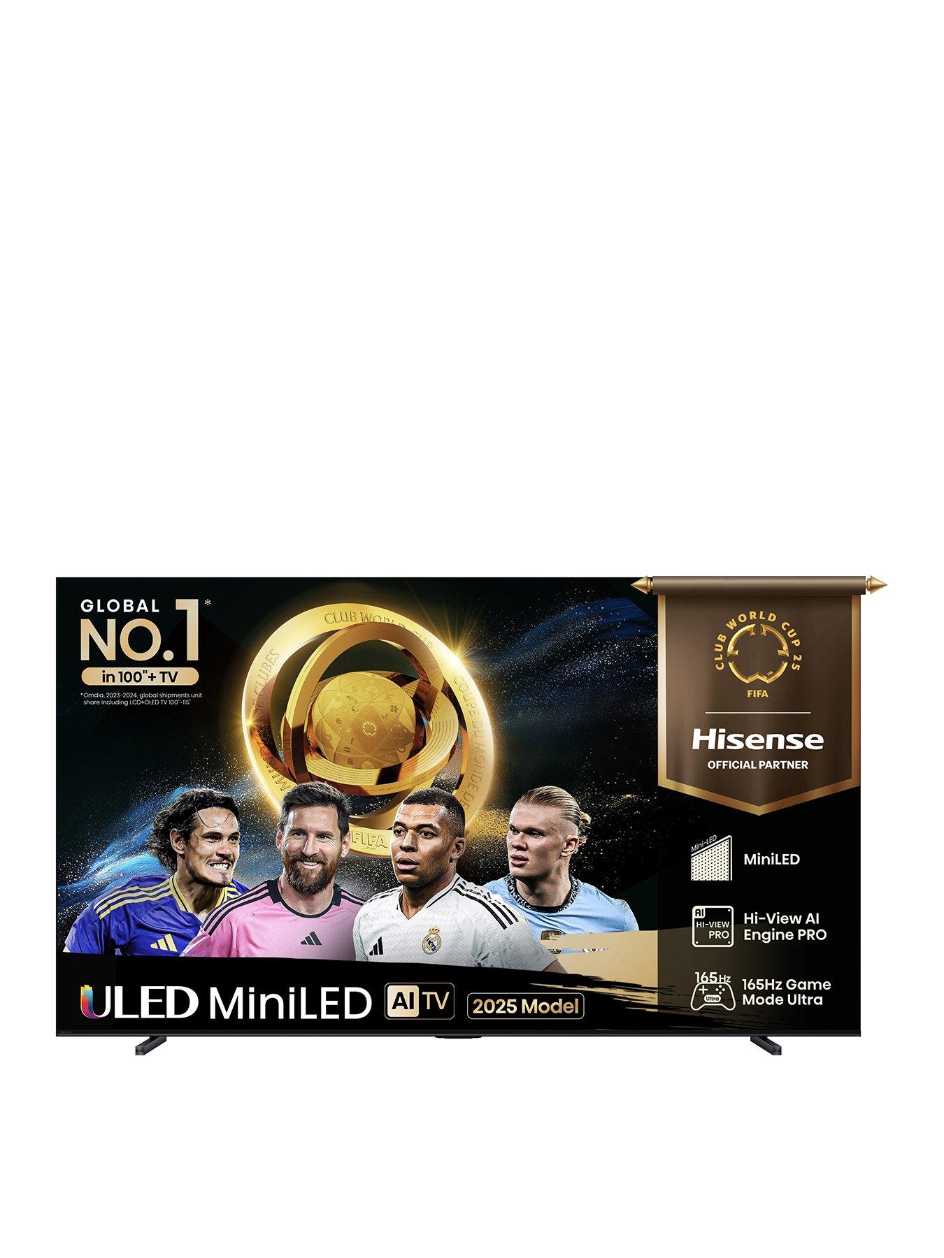 Image 1 of 7 of Hisense 100" U7QTUK MiniLED QLED 144Hz Smart AI TV with Freely
