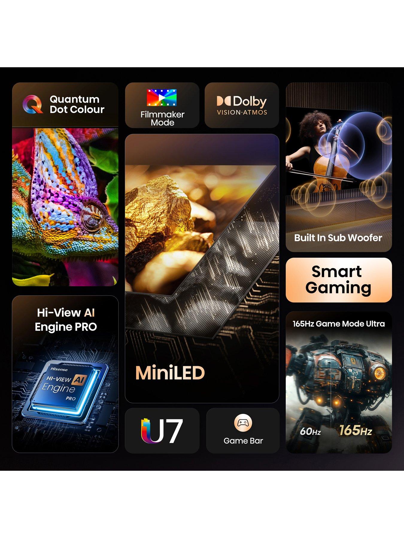Image 3 of 7 of Hisense U7Q 100" 4K MiniLED QLED 144Hz Smart AI TV with Freely- 100U7QTUK