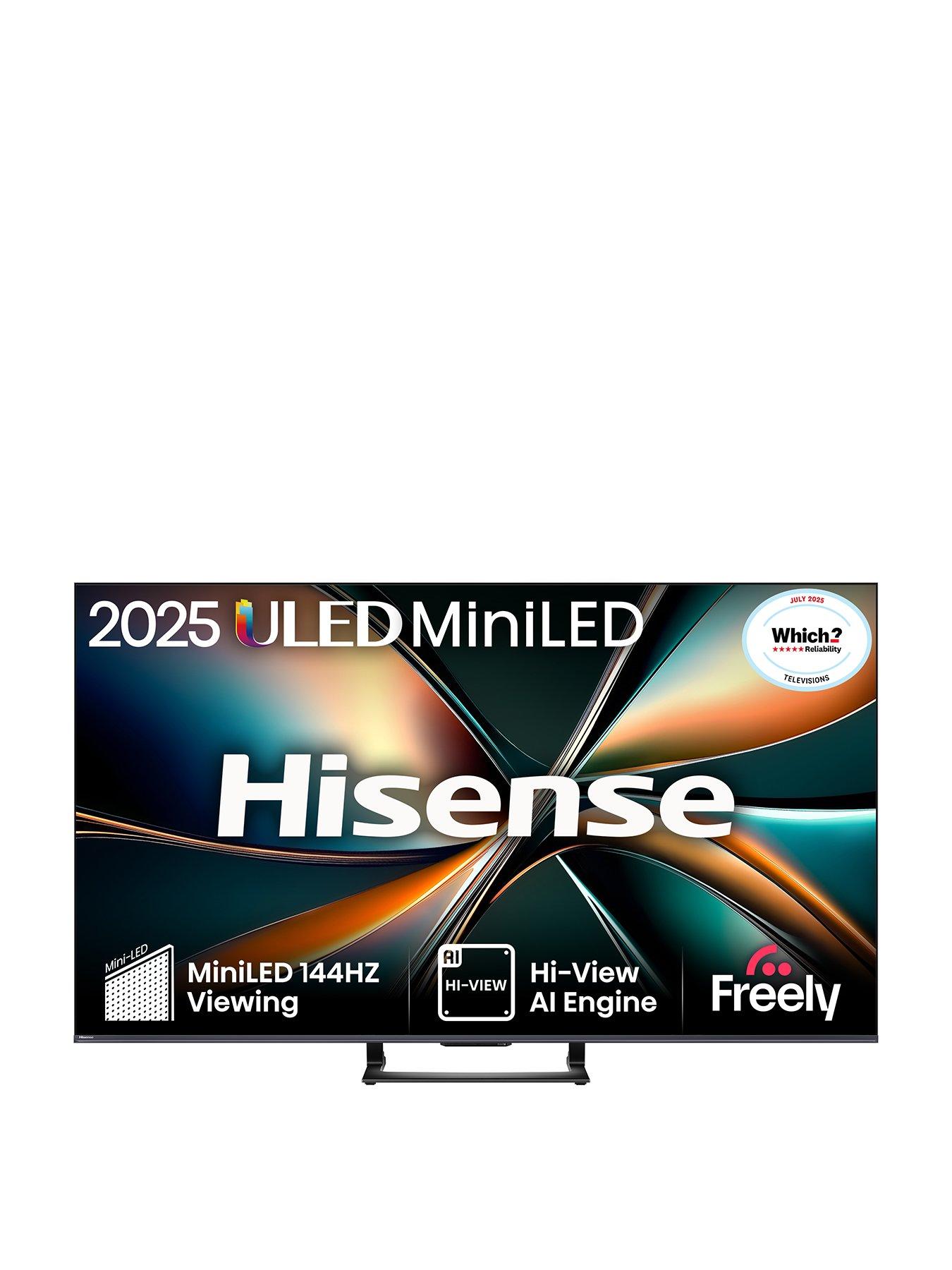 Hisense 55" 55U7QTUK MiniLED 144Hz Smart AI TV with Freely