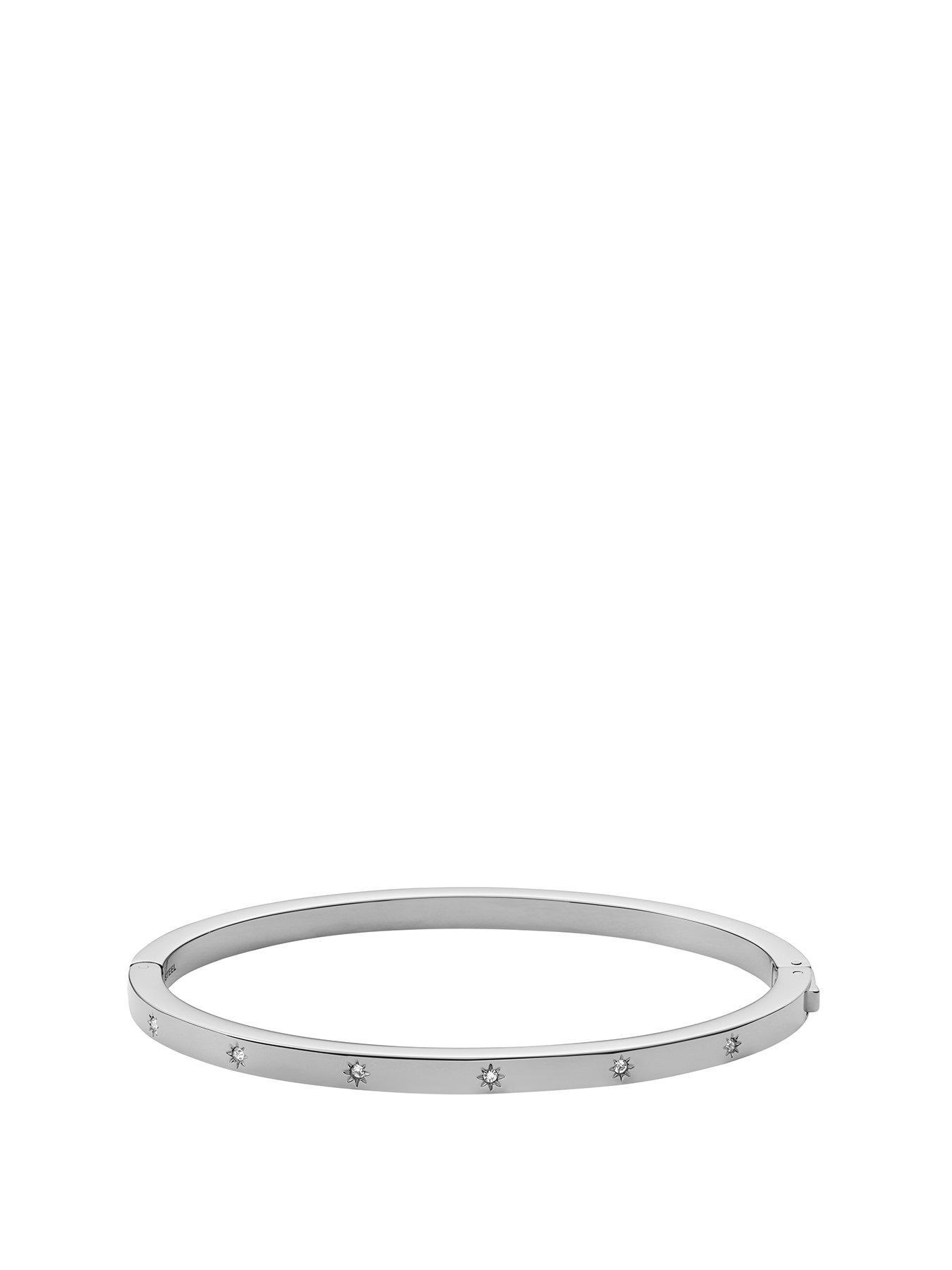 Fossil Women's Sadie Shine Bright Stainless Steel Bangle Bracelet, JF04420040