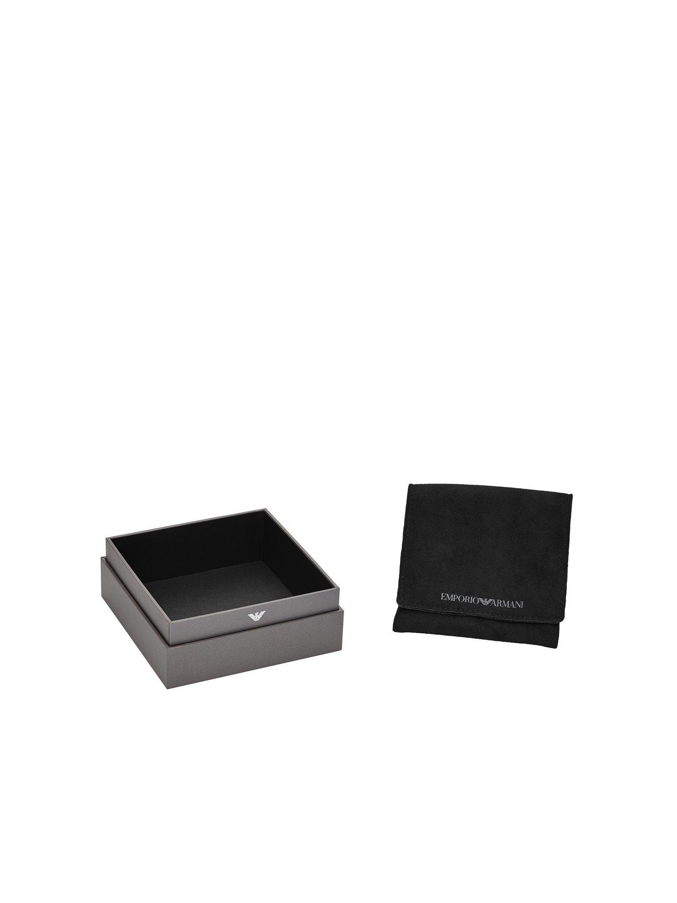 Image 4 of 4 of Emporio Armani Men's Black Silicone Id Bracelet, Egs3168040 - Silver