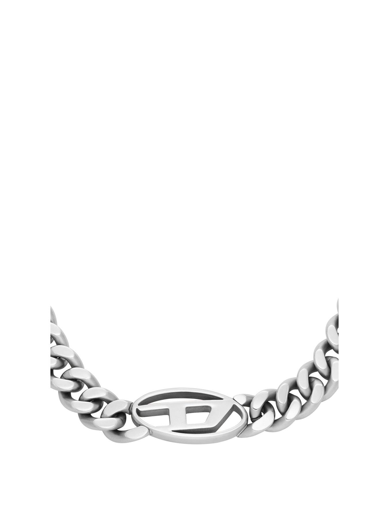 Diesel Men's Stainless Steel Choker Chain Dx1433040 - Silver