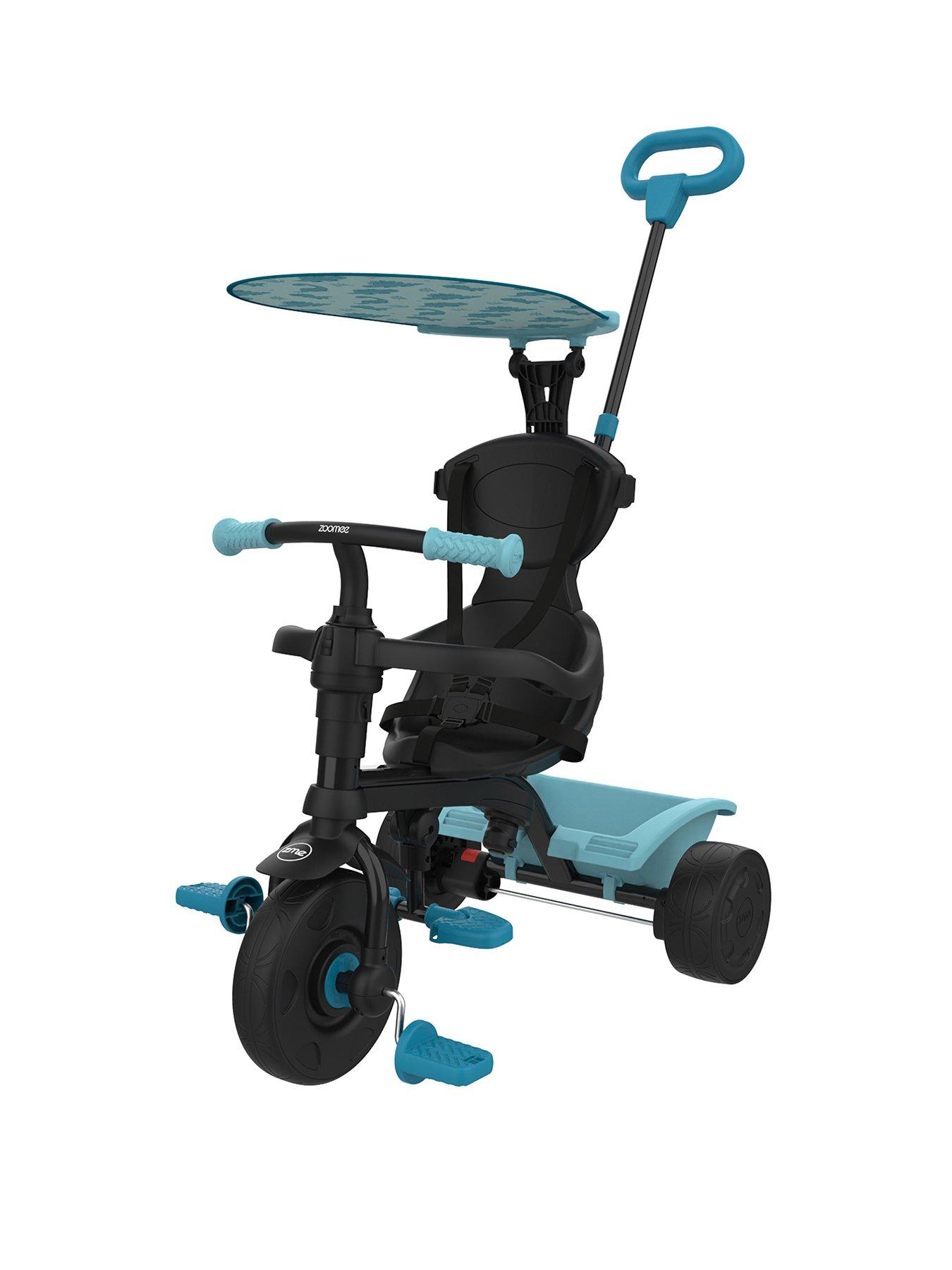 Zoomee 4 In 1 Trike Dino Discovery - Triciclo Evolutivo 10-36 Mesi Con Maniglia Genitore, Parasole UV, Barra Sicurezza