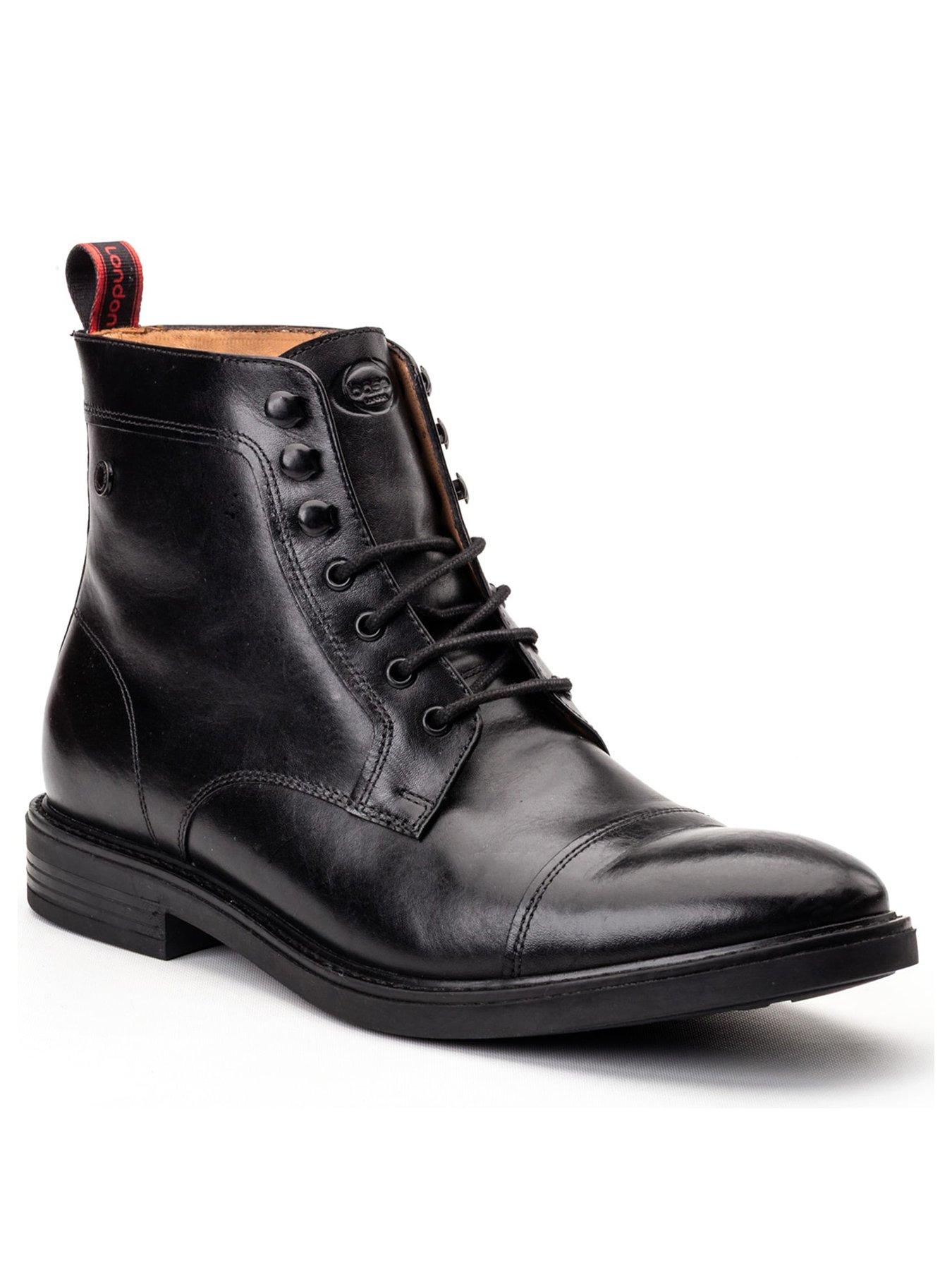 Image 2 of 6 of Base London Playmouth Lace Up Boots-Black