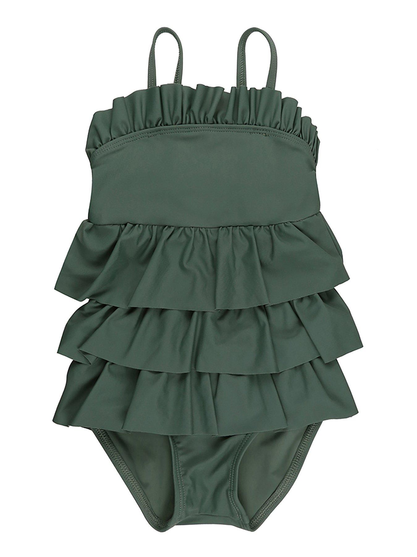 undefined Girls Moss-multi-frill-swim-costume - Green