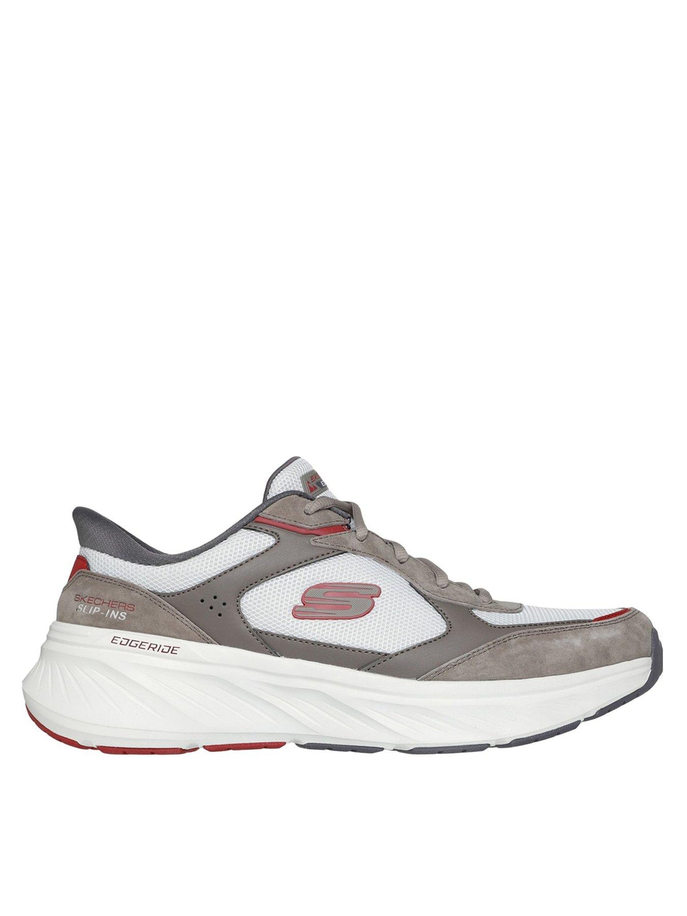 Skechers Edgeride Erlon Lace Up Slip Ins Trainers, Beige, Size 11, Men