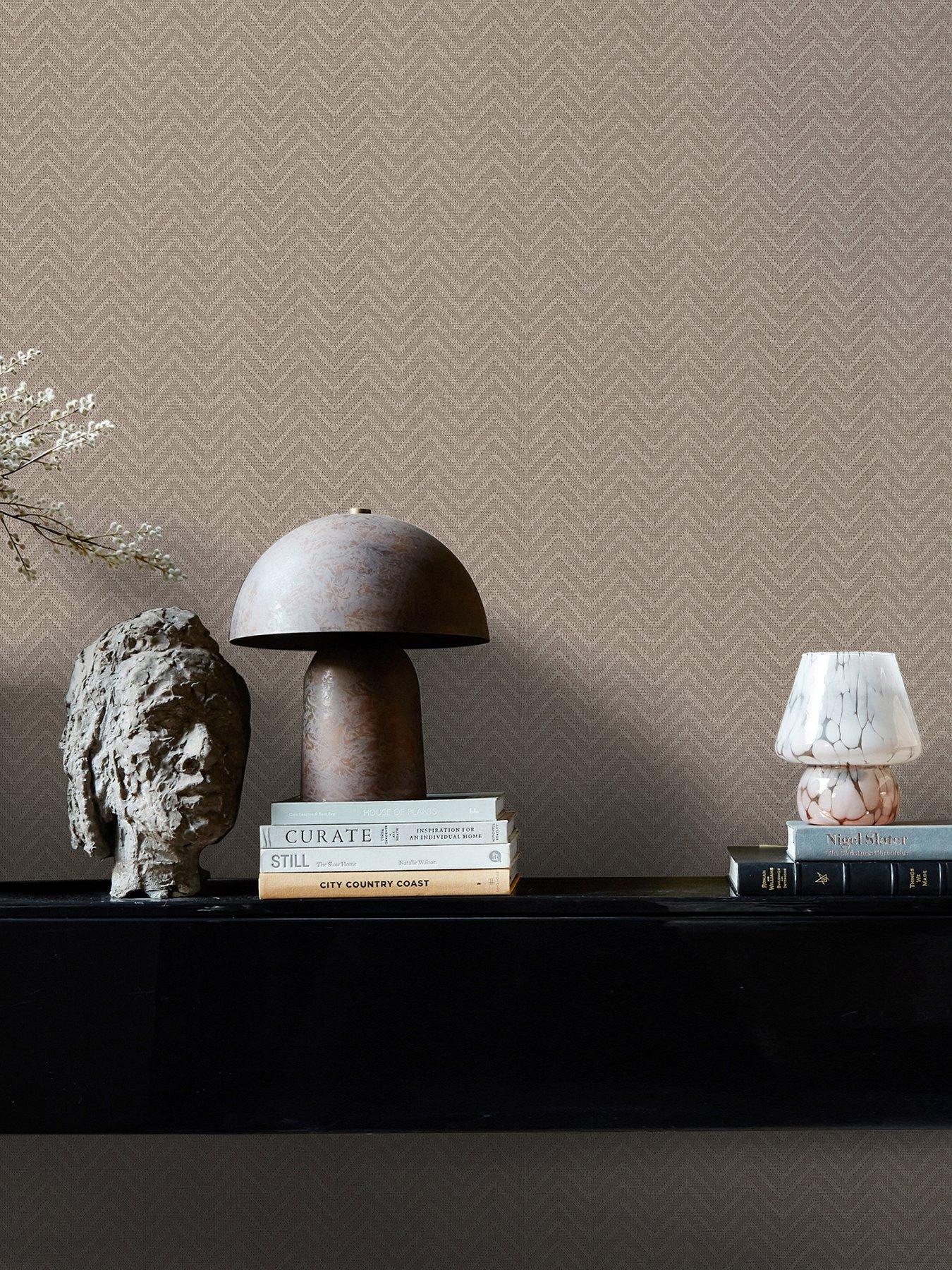 Image 1 of 3 of Abigail Ahern Herringbone Weave Praline - Wallpaper