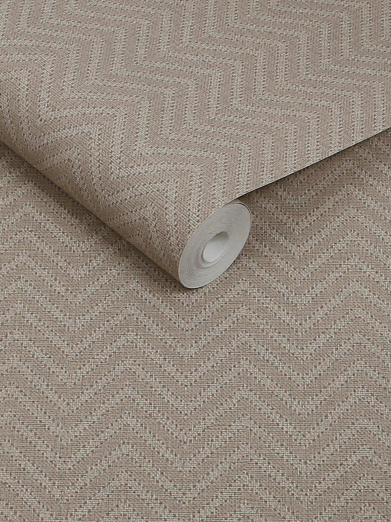 Image 3 of 3 of Abigail Ahern Herringbone Weave Praline - Wallpaper