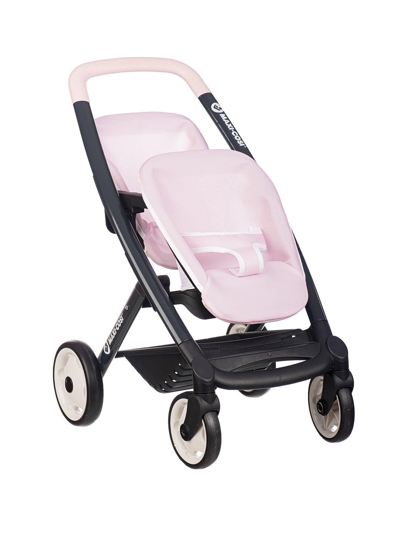 Smoby Maxi-Cosi Doll Twin Pushchair Blush Pink Very