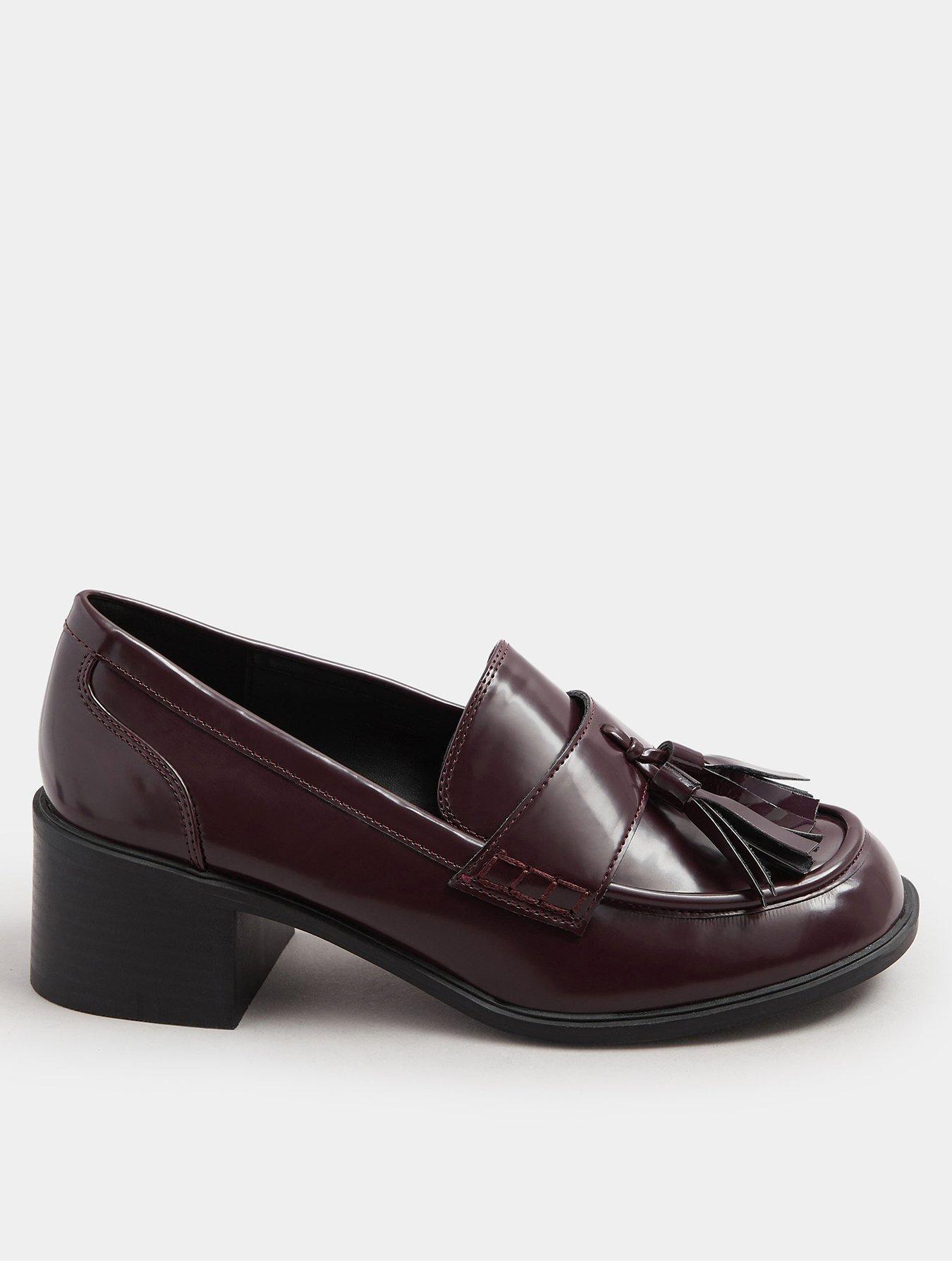 undefined Extra Wide Fit Heeled Tassel Loafer - Red