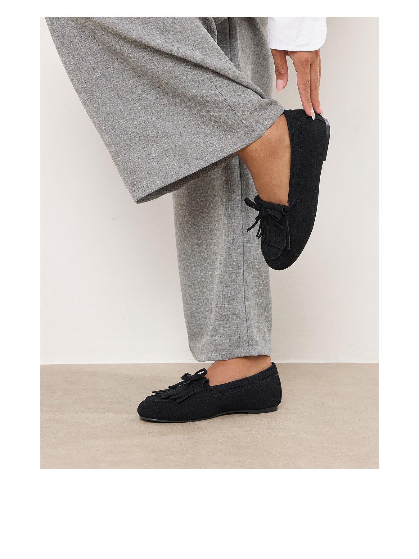 undefined Extra Wide Fit Fringe Loafer - Black