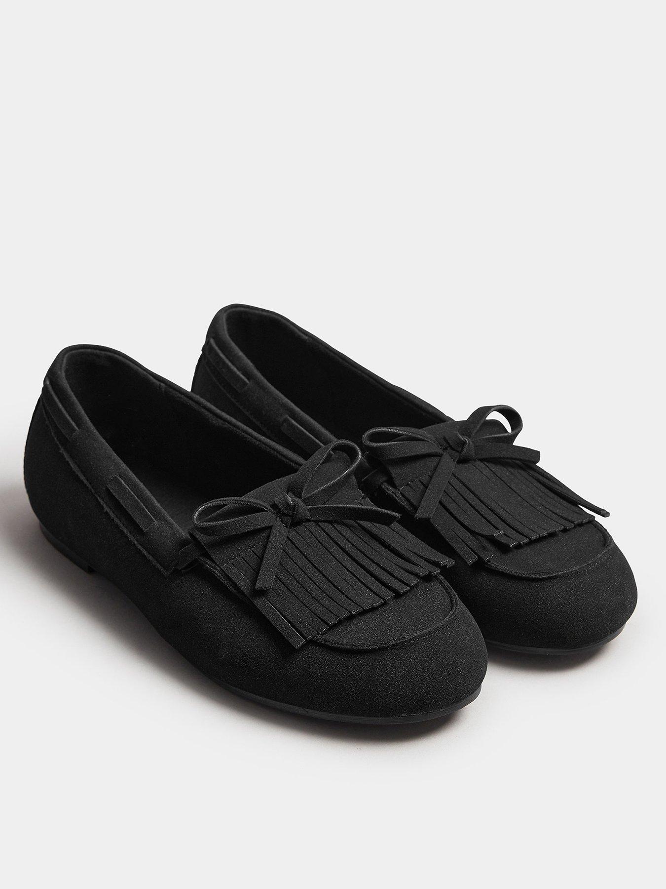 Image 2 of 4 of Yours Extra Wide Fit Fringe Loafer - Black