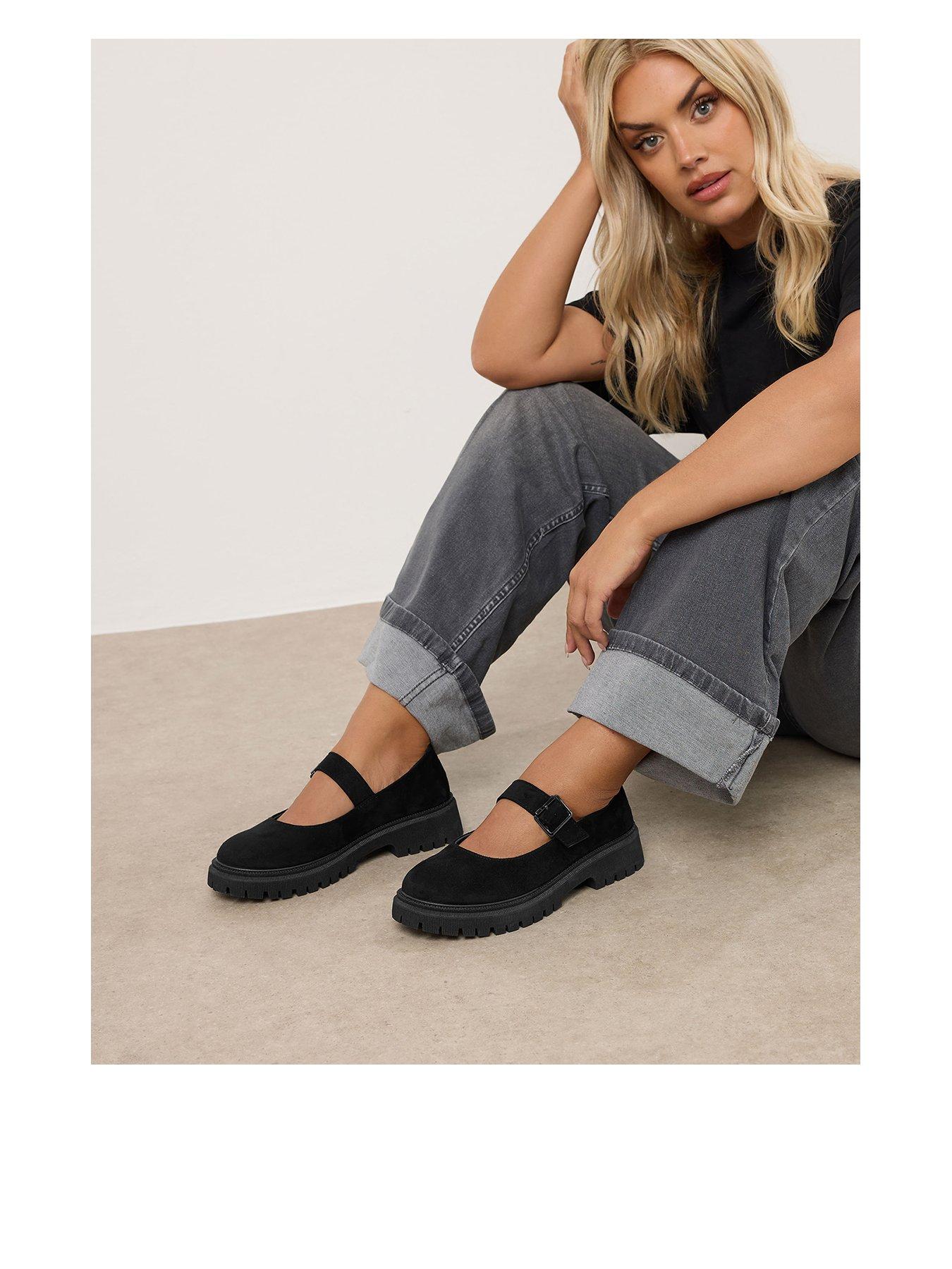 undefined Extra Wide Fit Chunky Mary Jane Loafer - Black