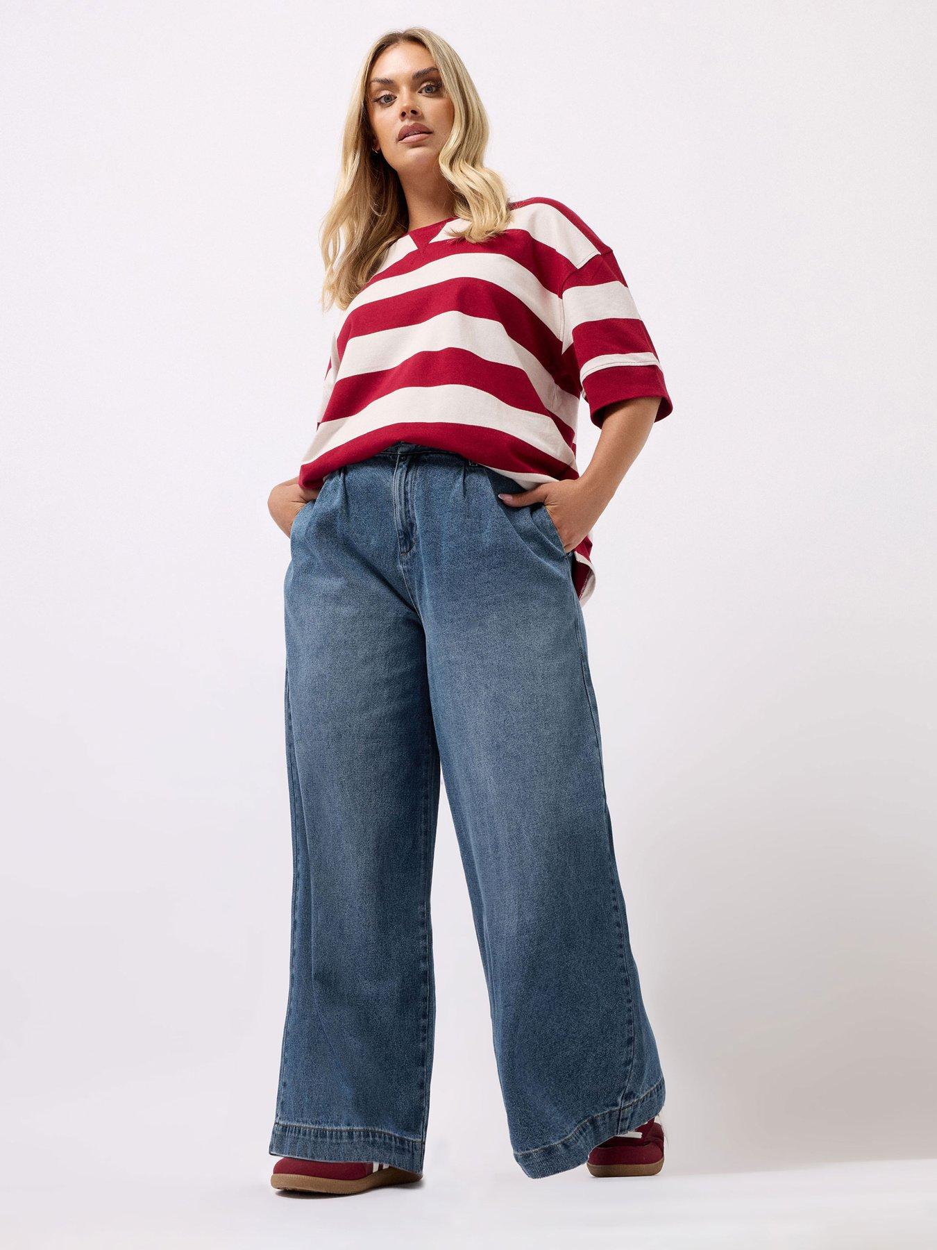Yours Curve Wide Leg Formal Jean - Blue