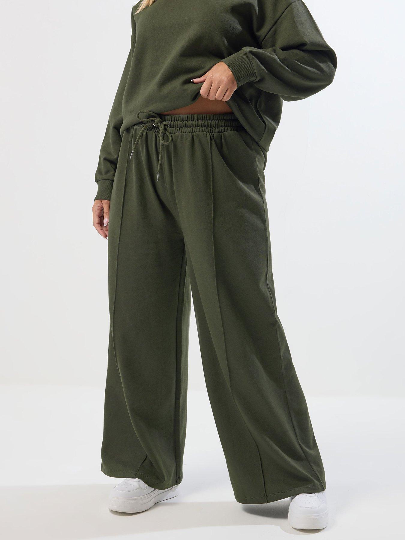 undefined Curve Wide Leg Jogger - Green
