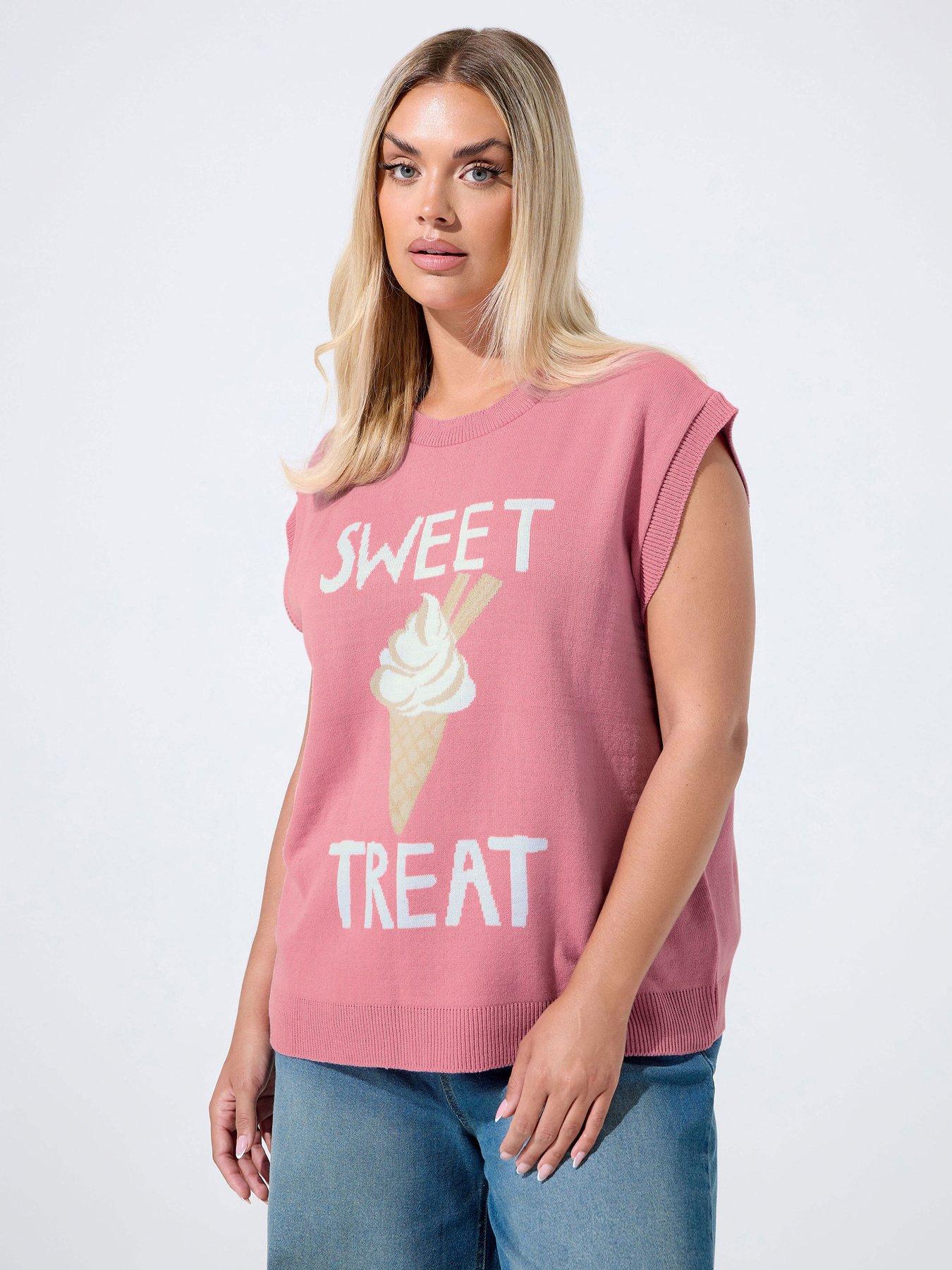 undefined Curve Ice Cream Knitted Tank Vest - White