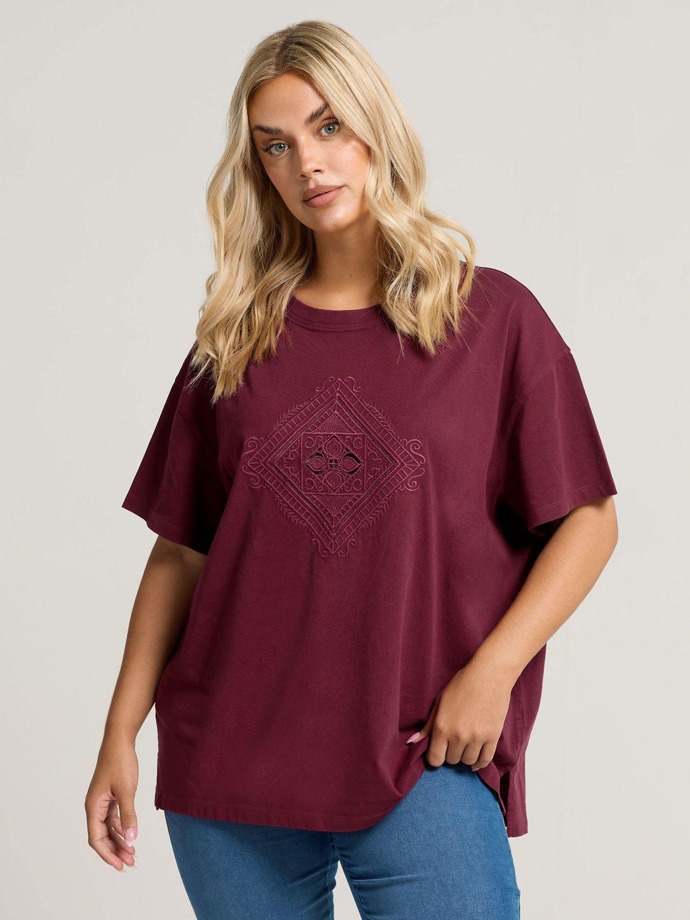 undefined Curve Western Boho Diamond Top - Red