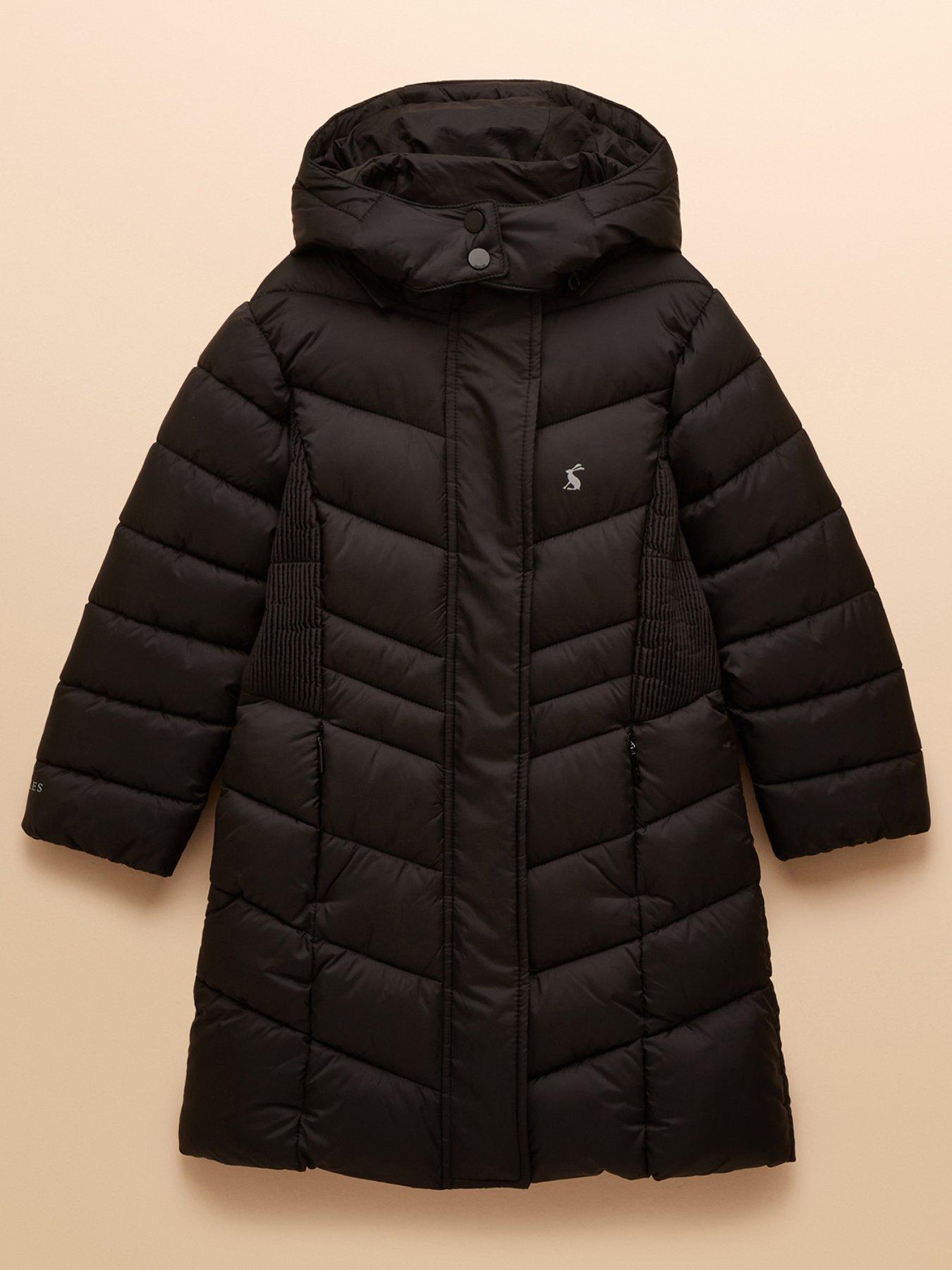 Joules Girls Longline Pembury Coat - Black