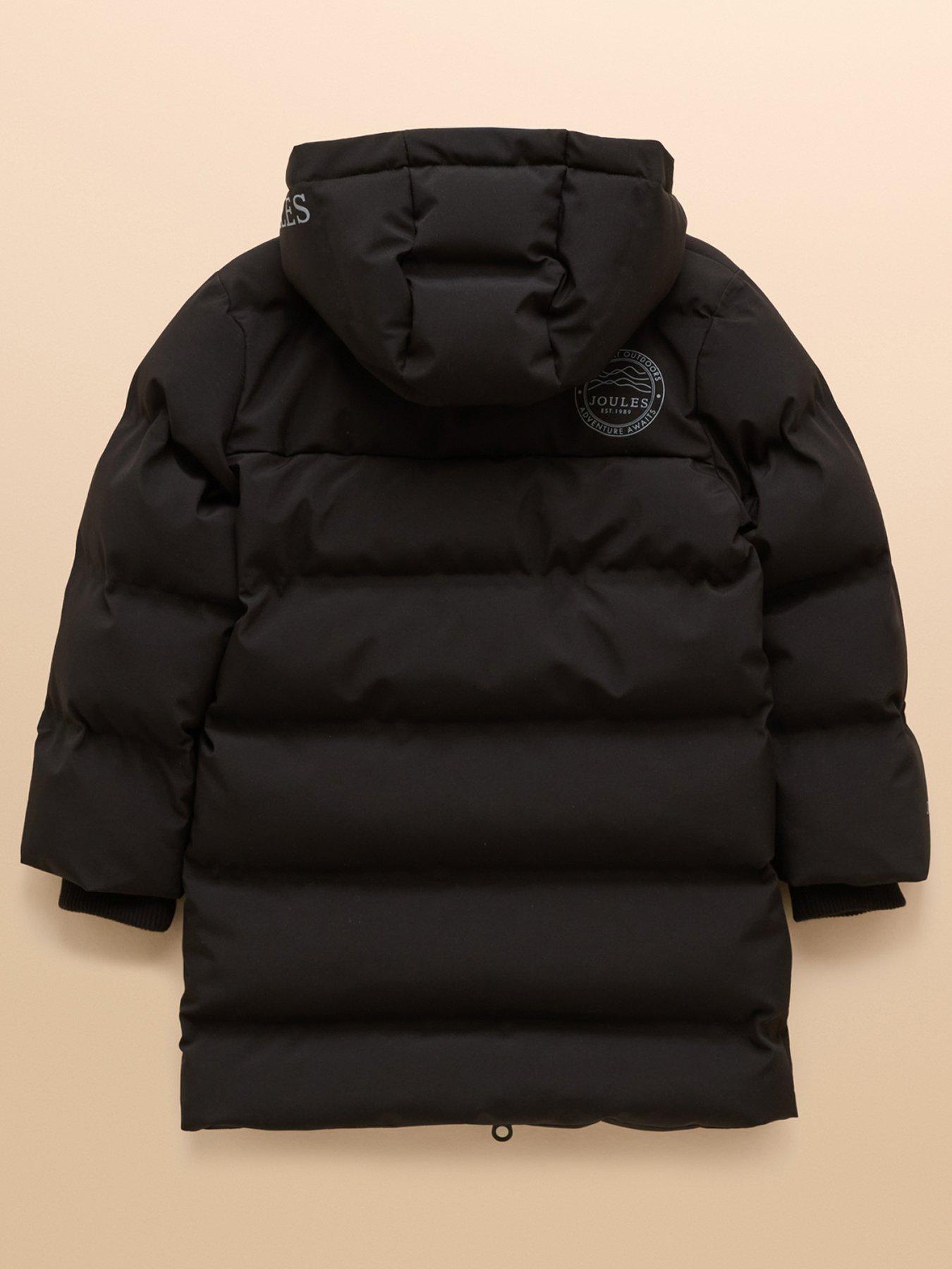 Joules Boys Padwell Longline Coat Black Very