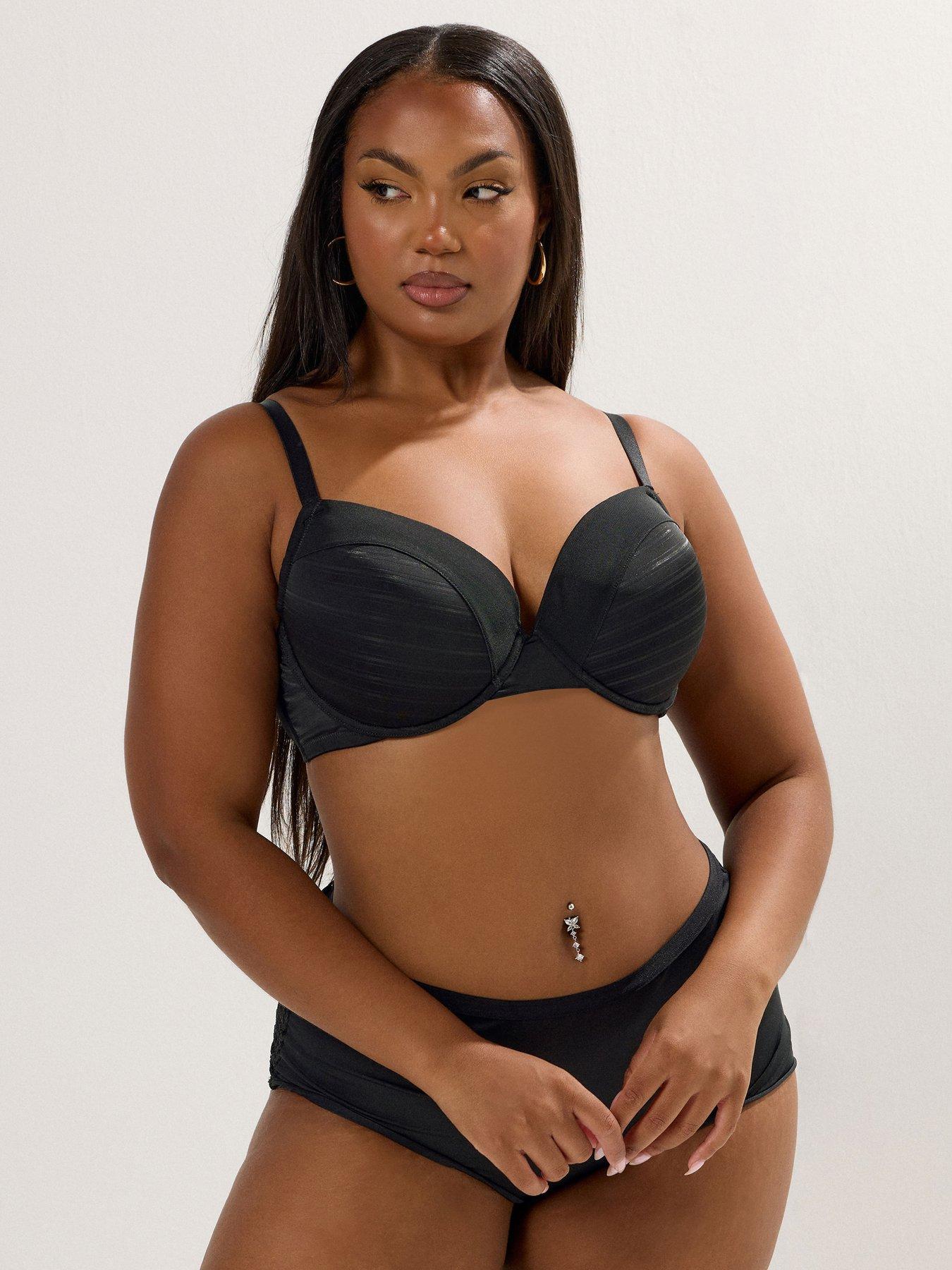 Image 3 of 4 of Yours Curve 2 Pack Stripe T-Shirt Bra - Red