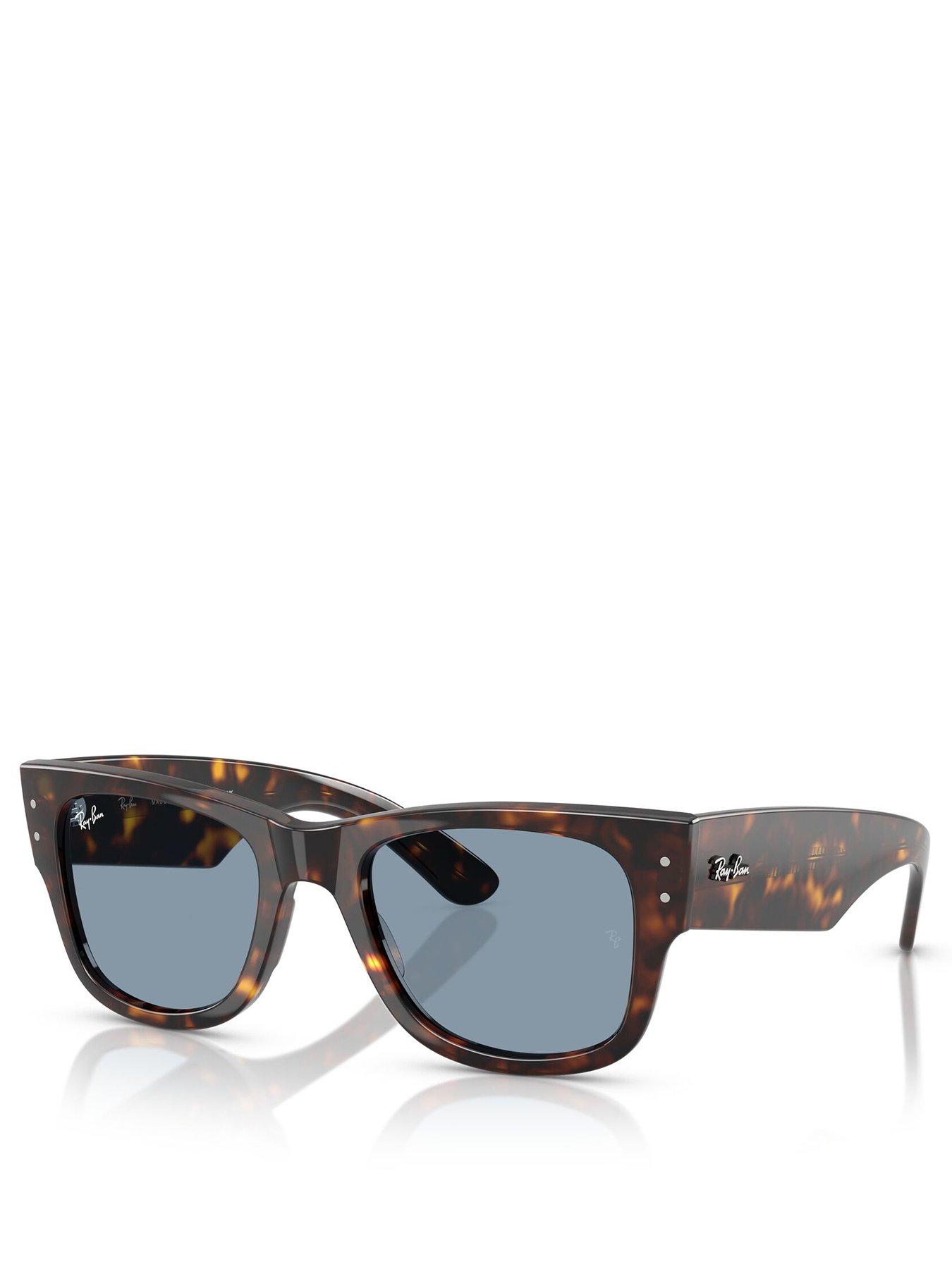 Image 1 of 4 of Ray-Ban Mega Wayfarer Havana Frame With Blue Lens - Multi