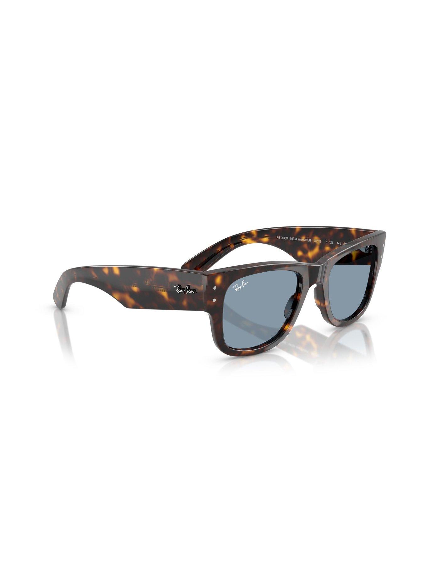Image 4 of 4 of Ray-Ban Mega Wayfarer Havana Frame With Blue Lens - Multi