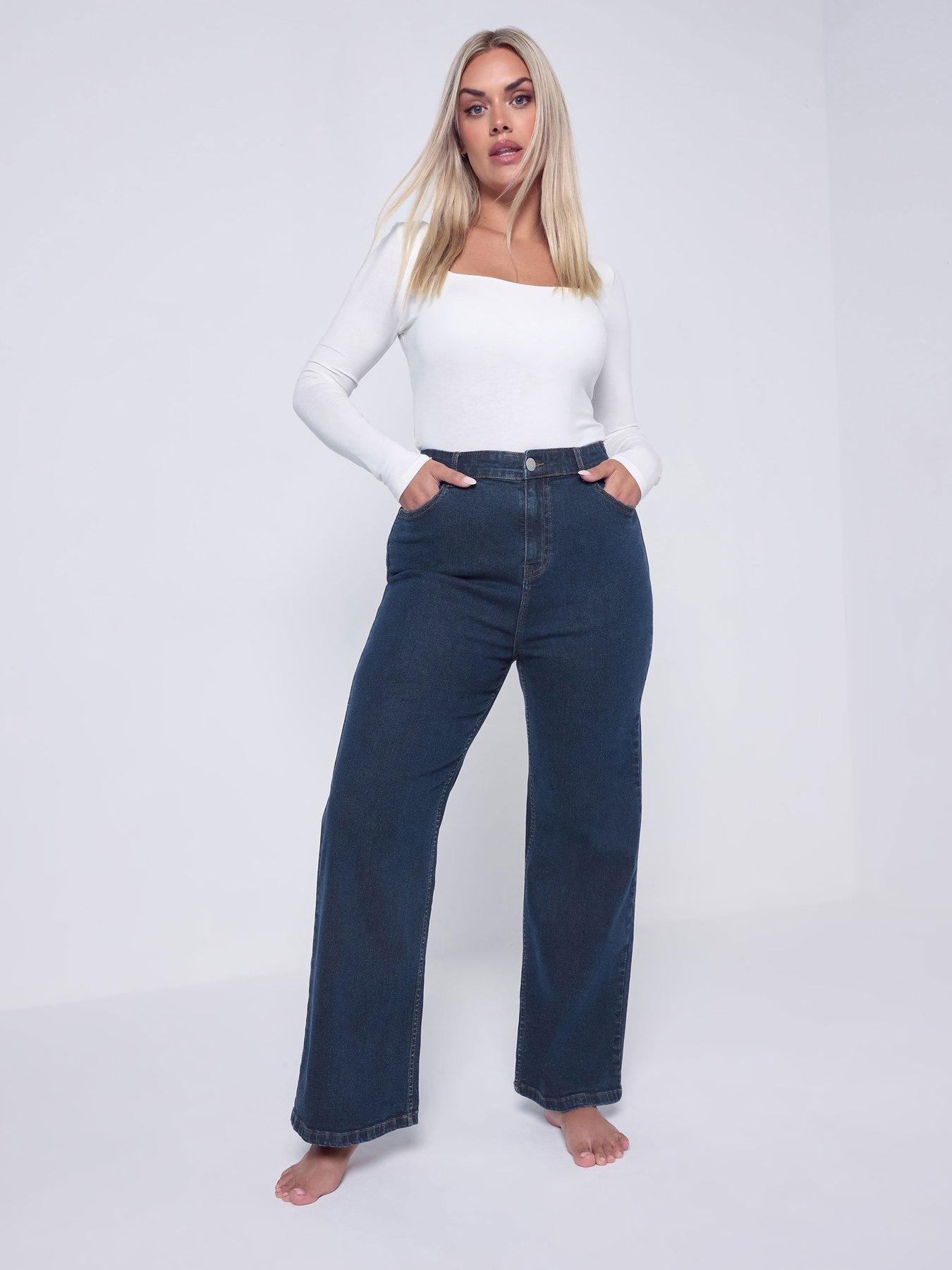 Yours Curve Wide Leg Jean - Blue