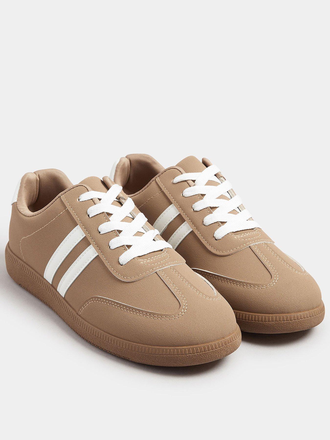 undefined Extra Wide Fit Retro Stripe Trainer - Brown