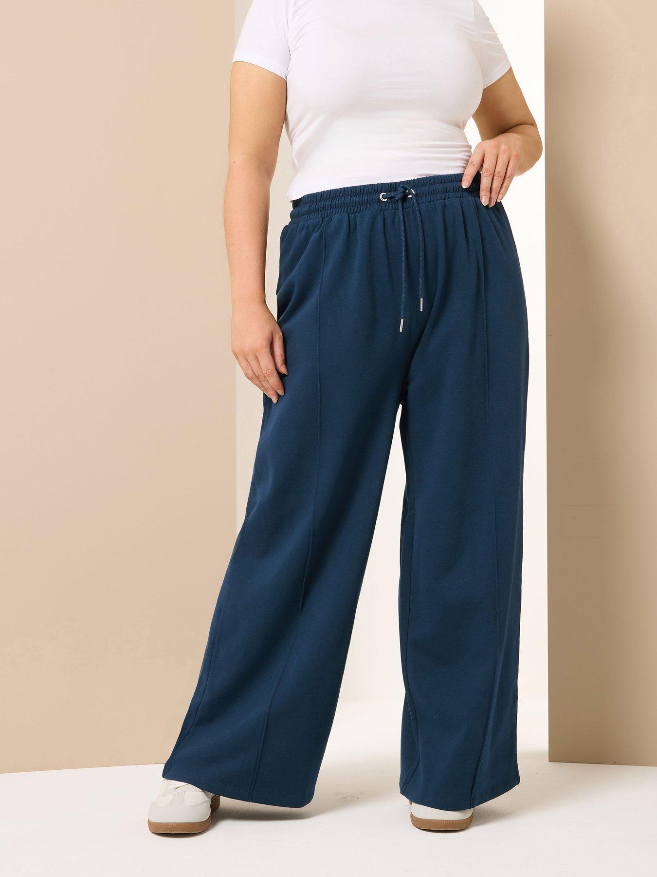 undefined Curve Wide Leg Jogger - Blue