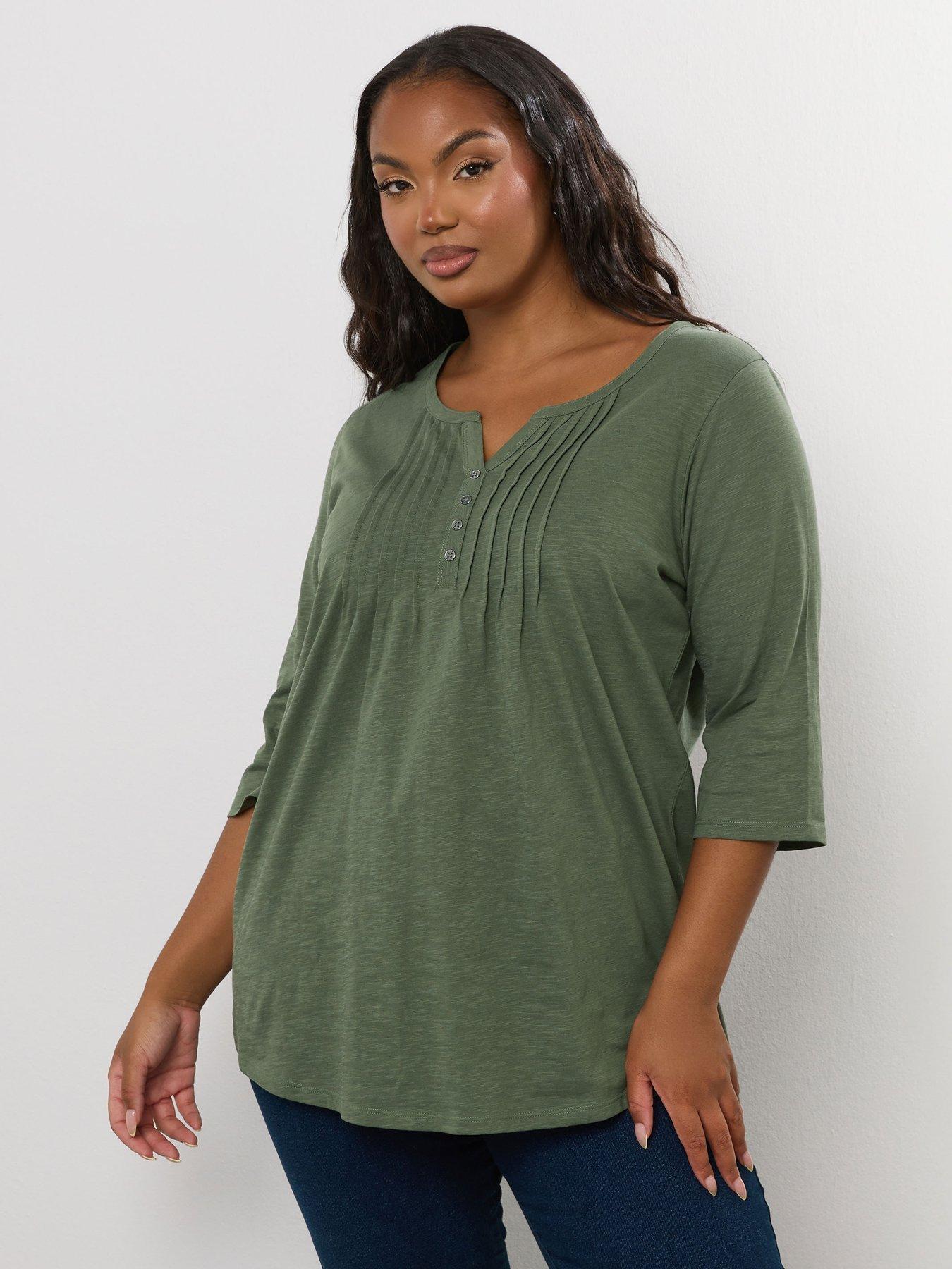 undefined Curve Pintuck Henley Top