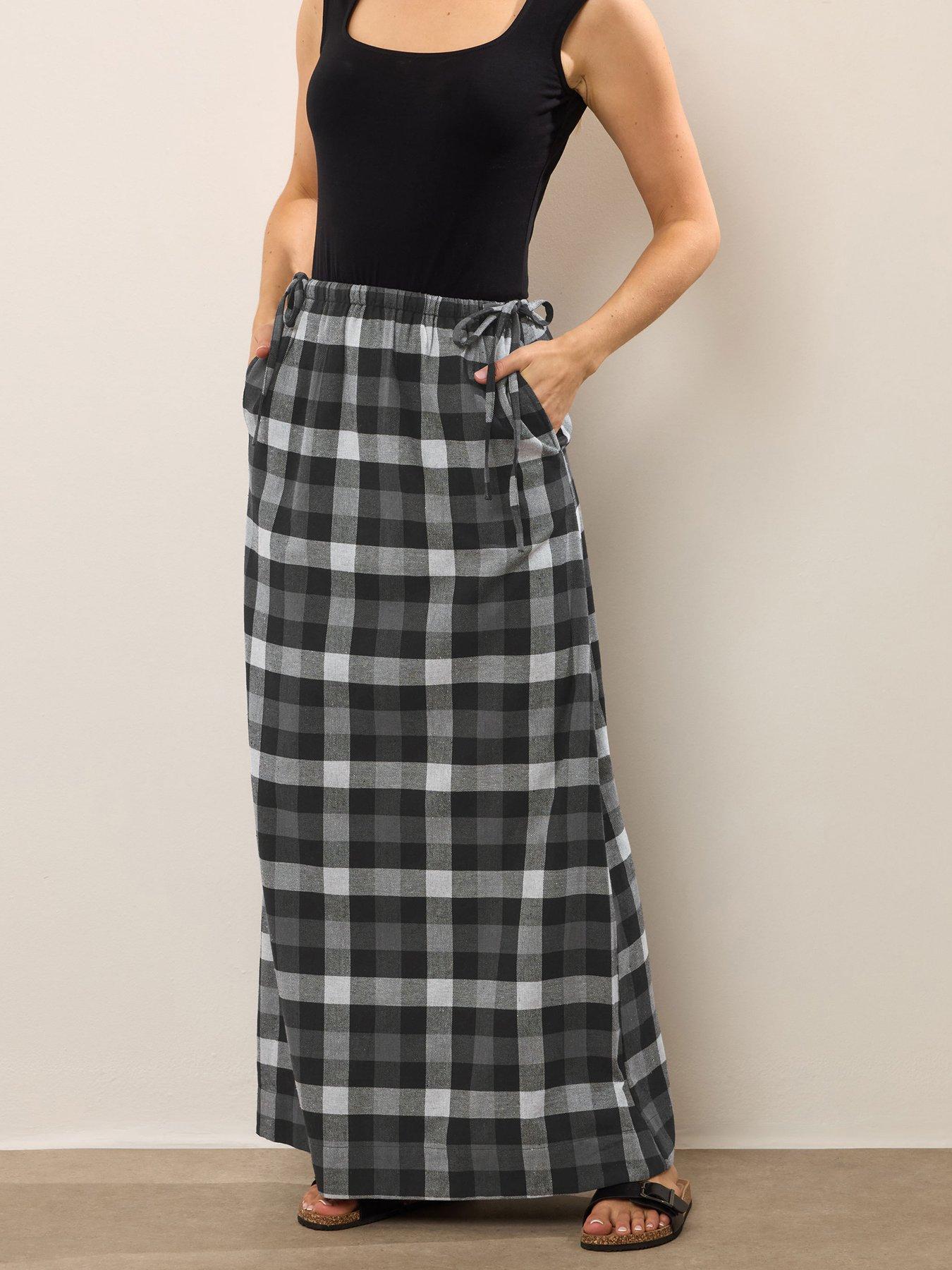 undefined Tall Check Maxi Aline Skirt