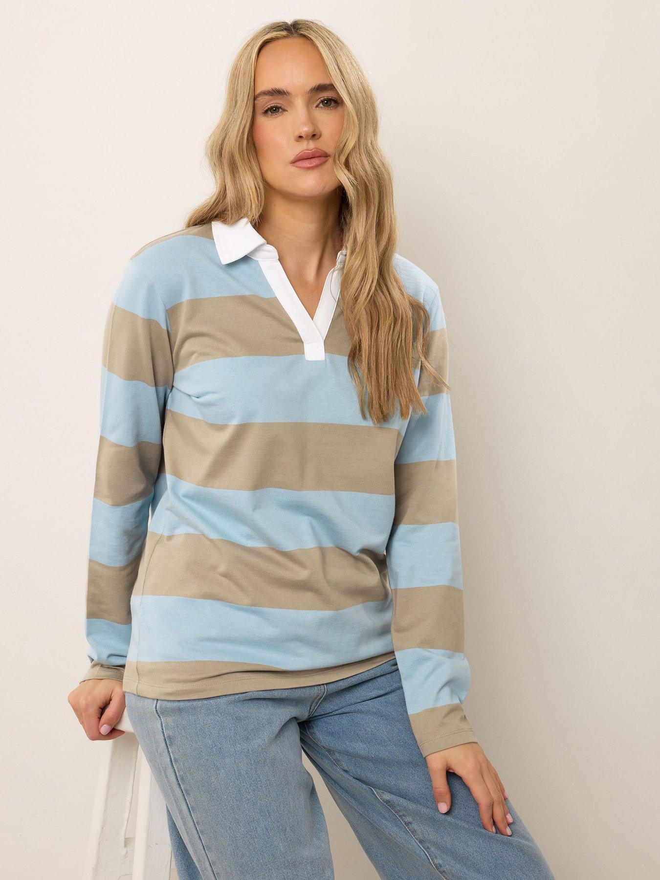 undefined Stripe Rugby Sweatshirt - Blue