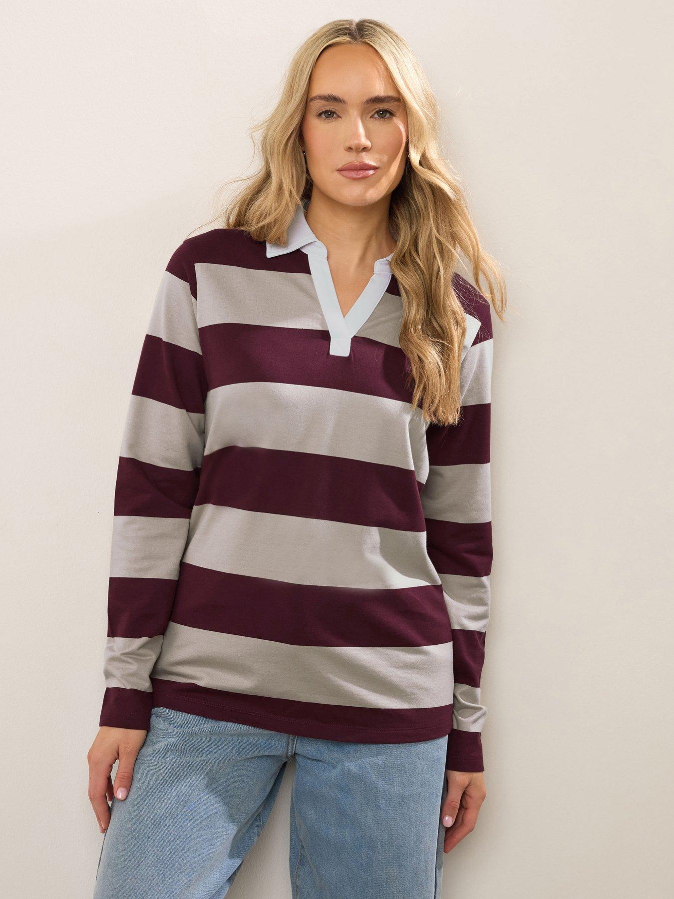 undefined Stripe Rugby Sweatshirt - Red