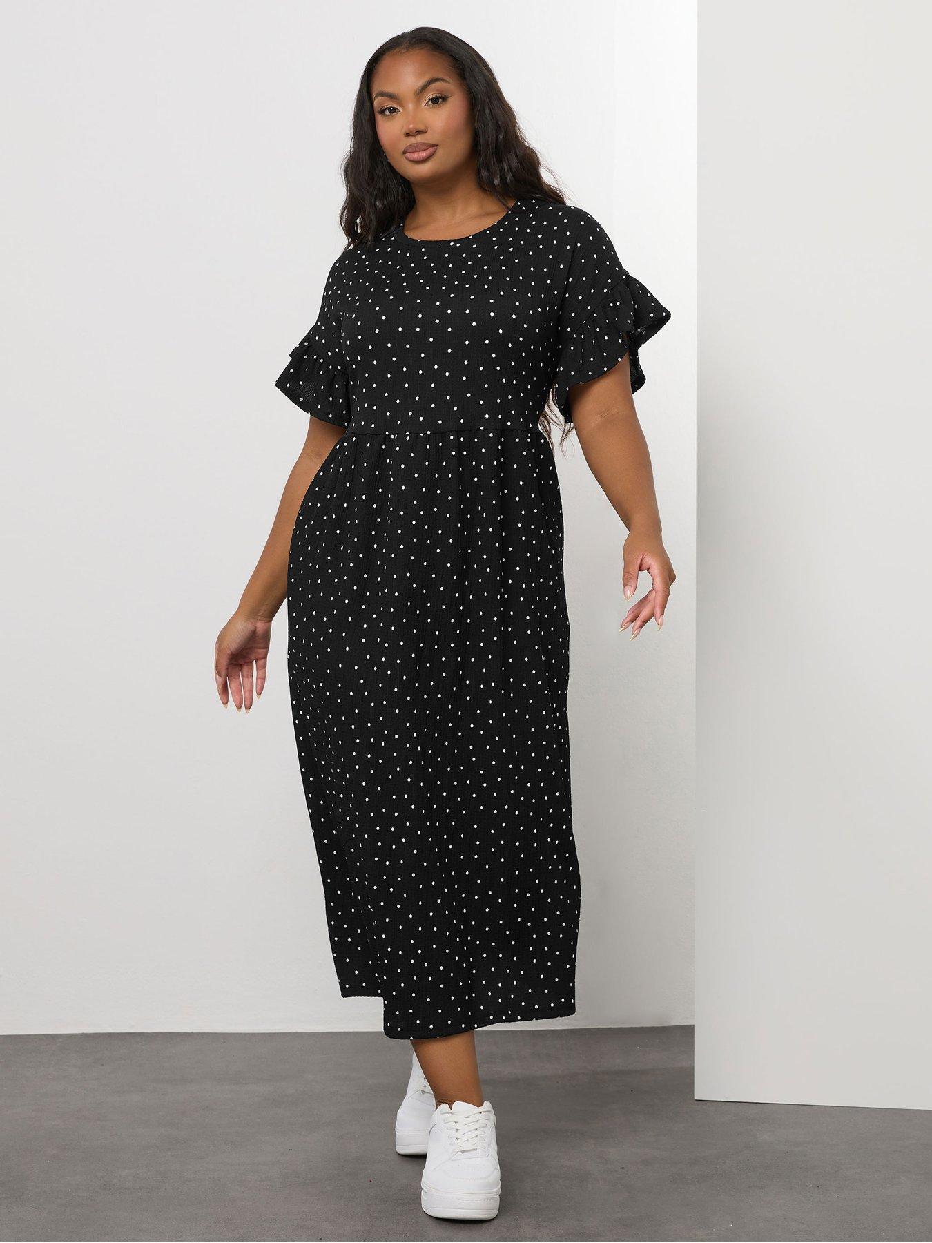 undefined Curve Frill Sleeve Midaxi Dress