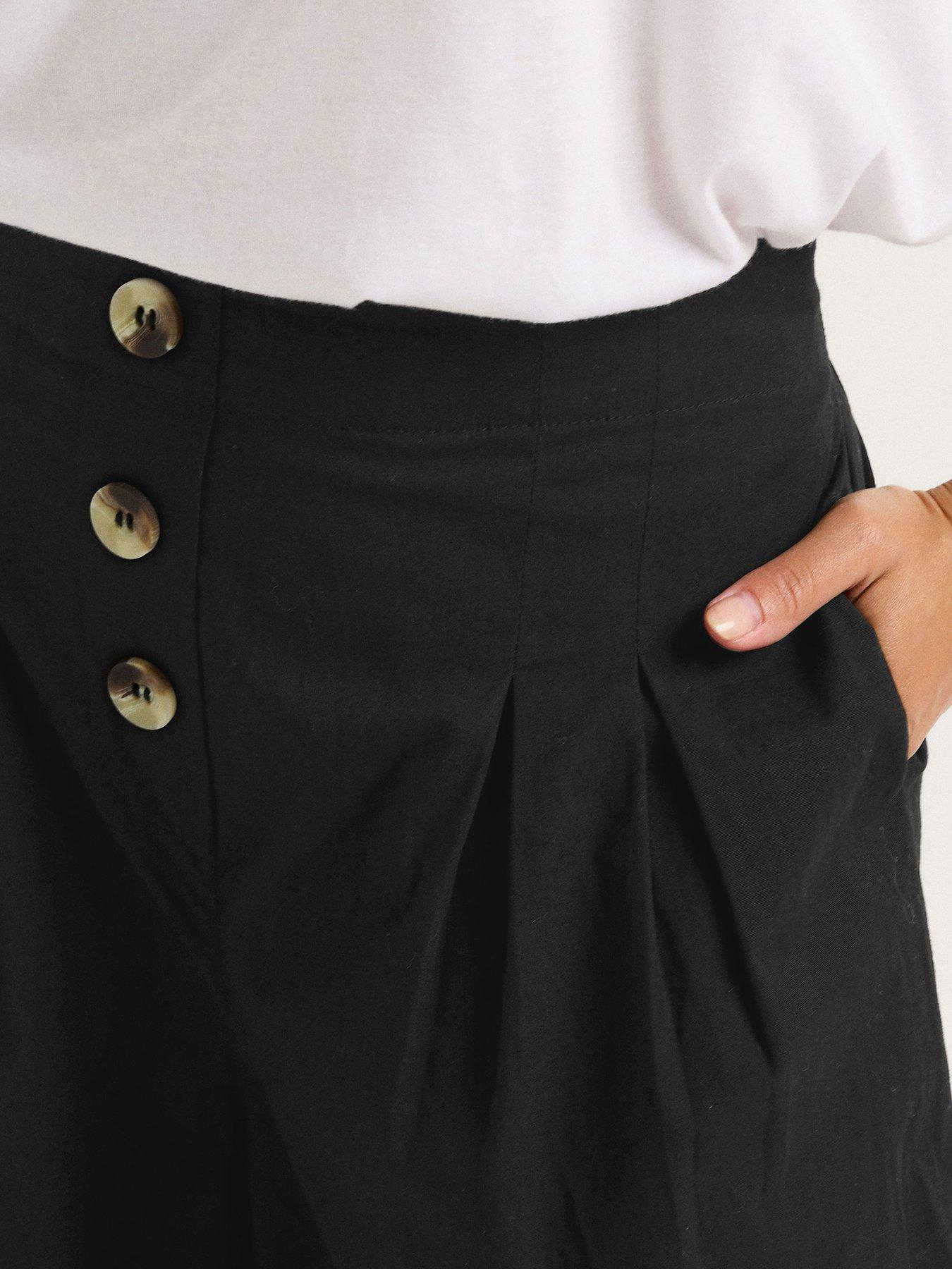 Image 4 of 5 of PixieGirl Petite Button Front Palazzo Trouser