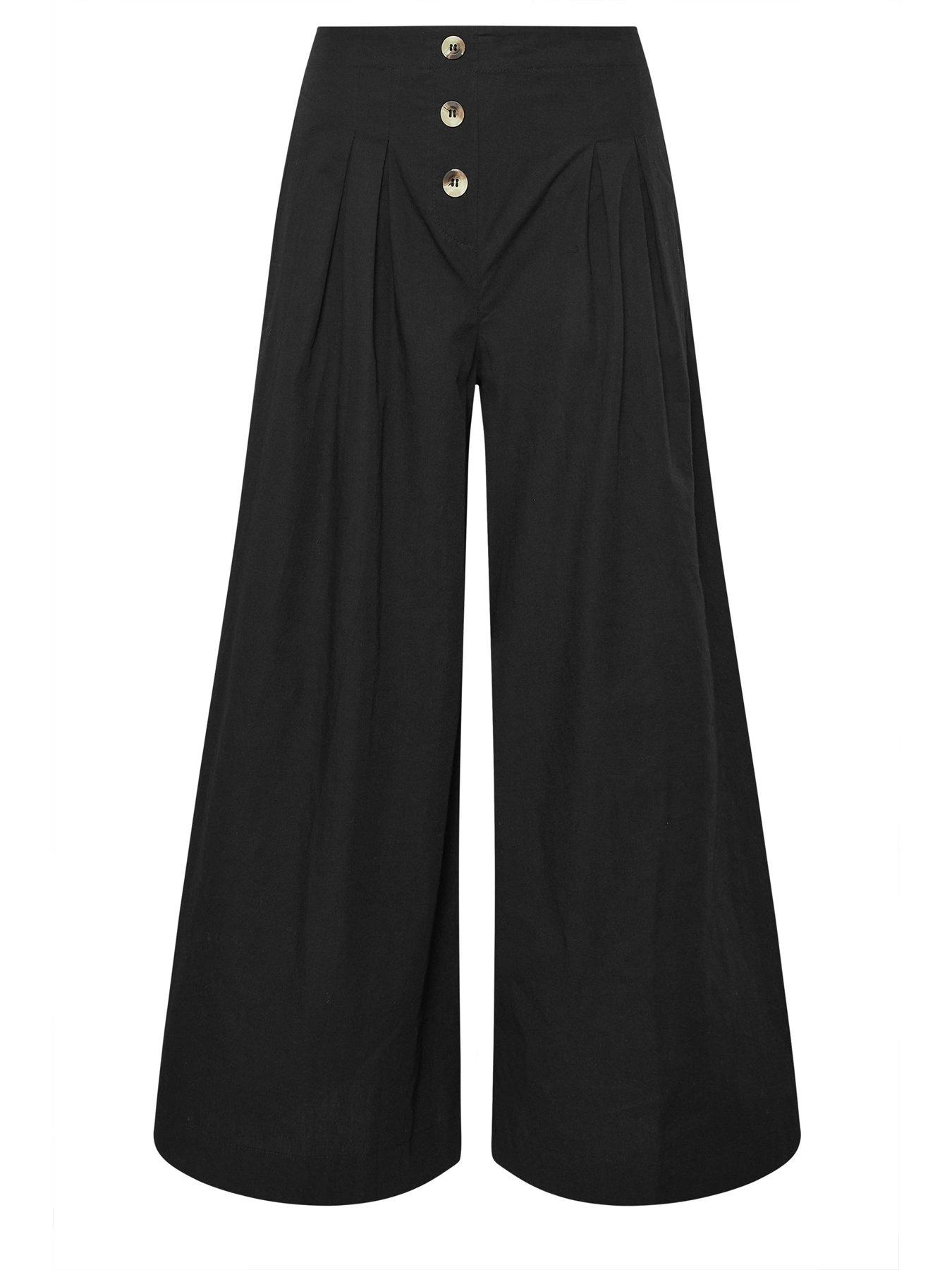 Image 5 of 5 of PixieGirl Petite Button Front Palazzo Trouser